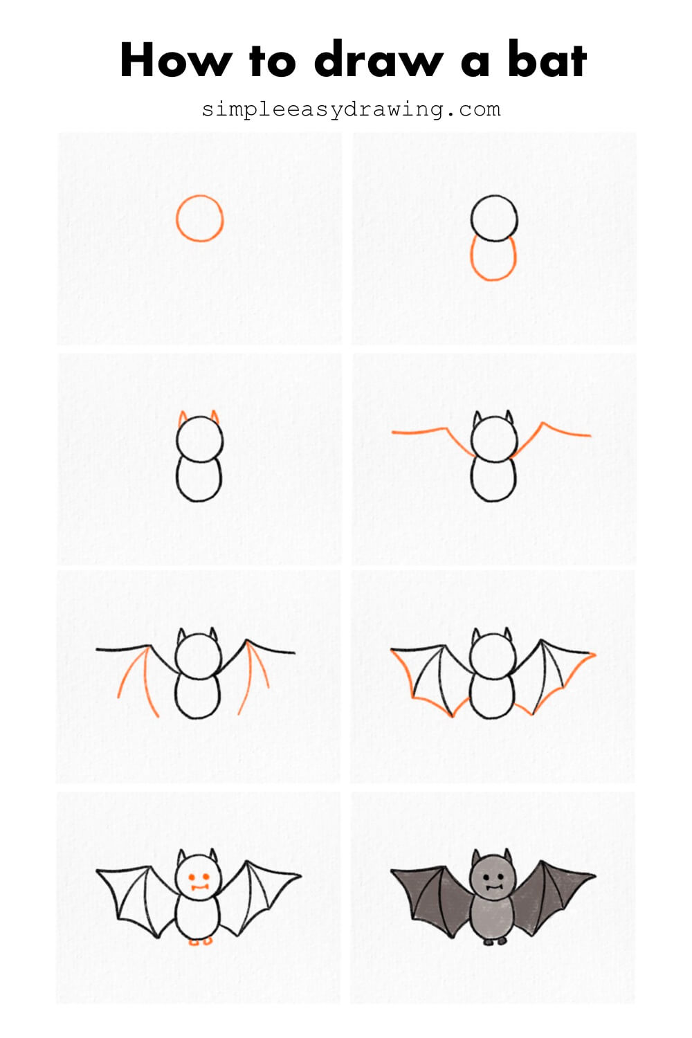 step by step bat drawing