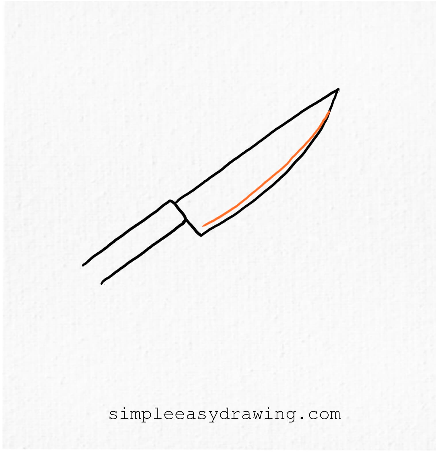 A second curved line drawn parallel to the knife blade shape, enhancing the sharp edge for a more realistic look.