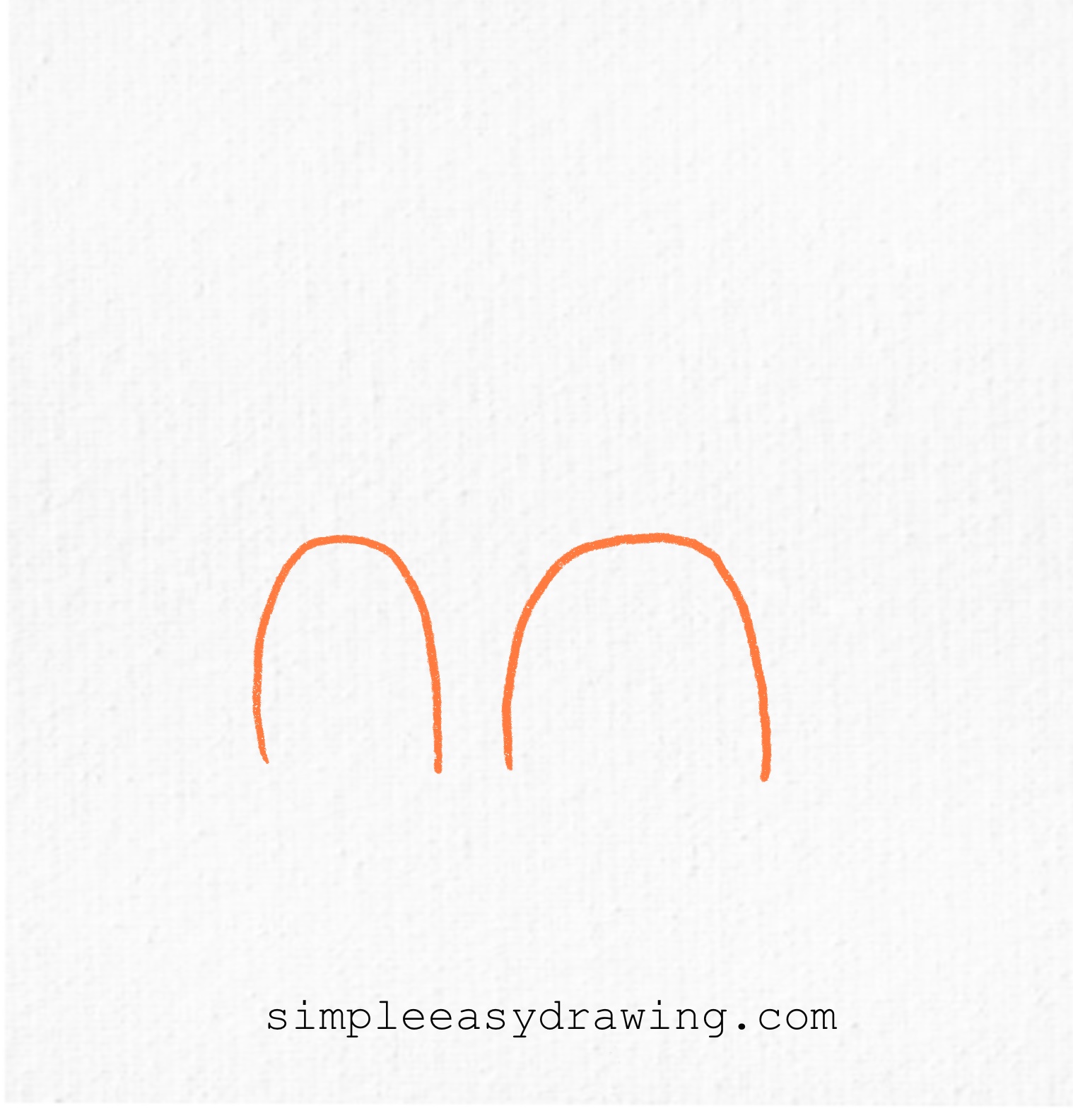 A simple sketch of two inverted U-shaped lines, placed close together but not touching. The left U is slightly thinner than the right one, representing the front and back legs.