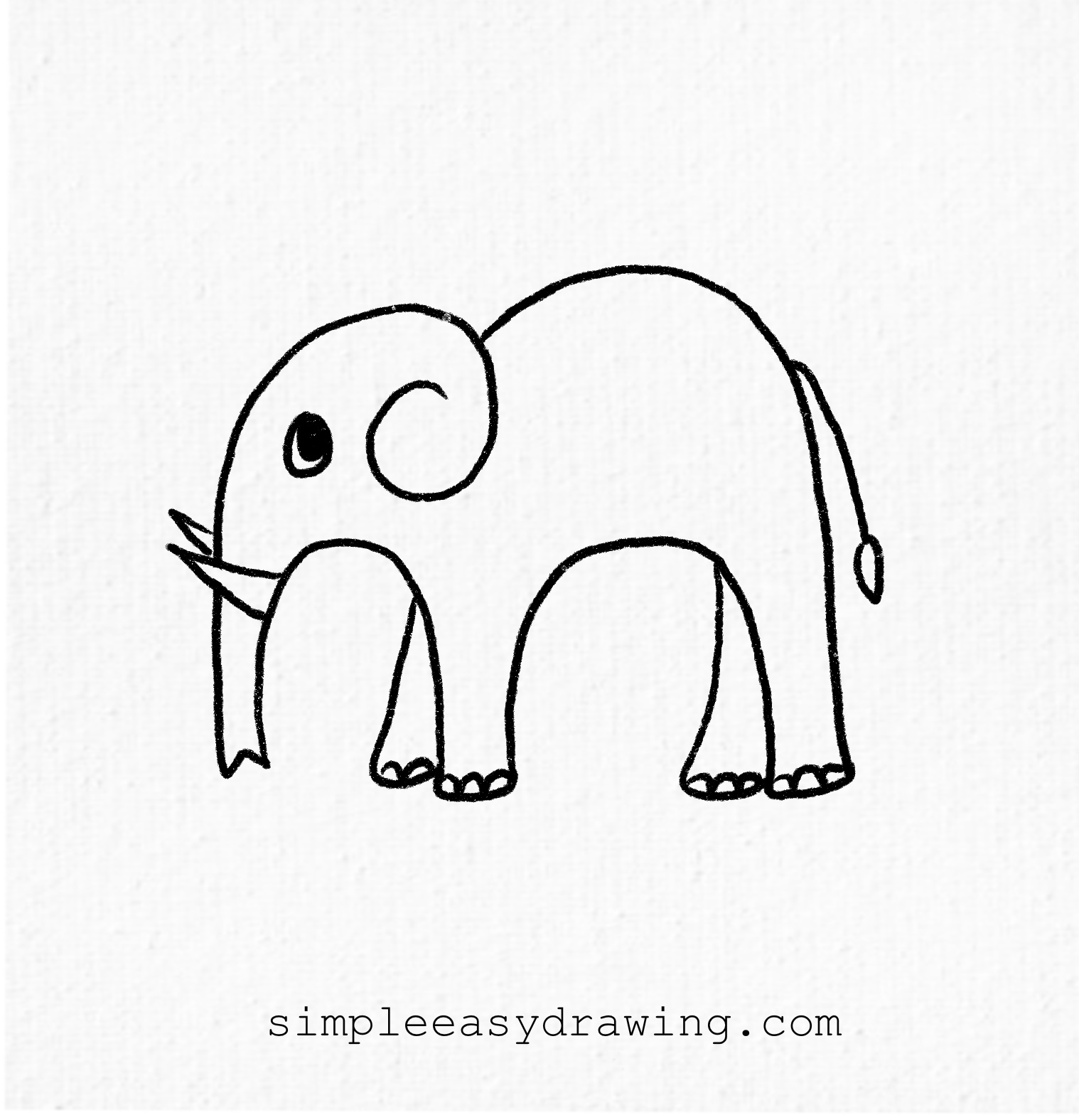 How to draw an elephant step by step easy
