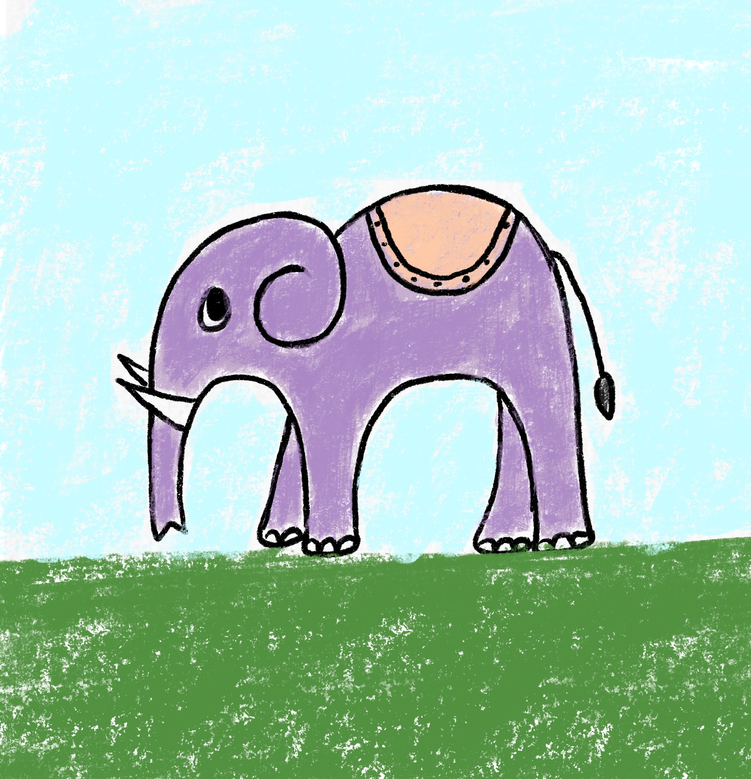 Elephant drawing easy