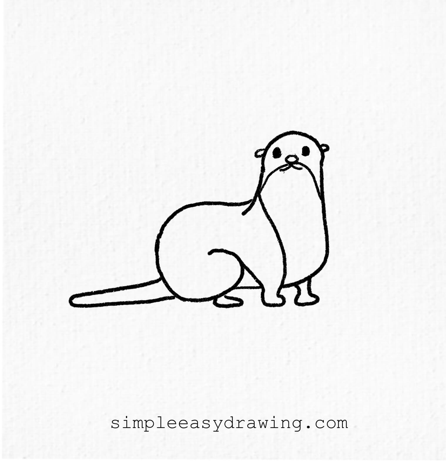 printable otter outline drawing for coloring