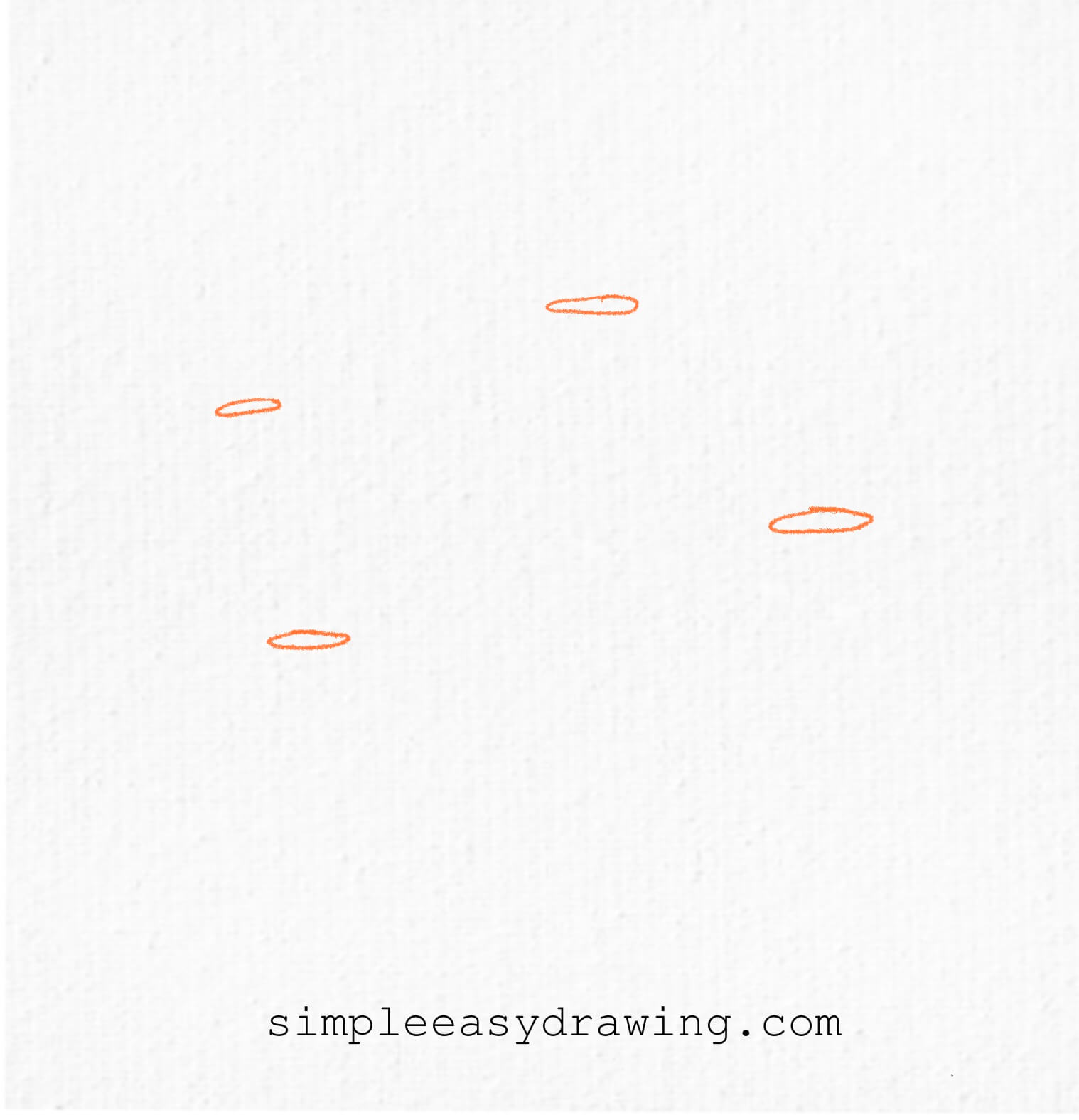 Simple pencil drawing of four small ovals spaced out across a blank sheet. These represent wood knots.