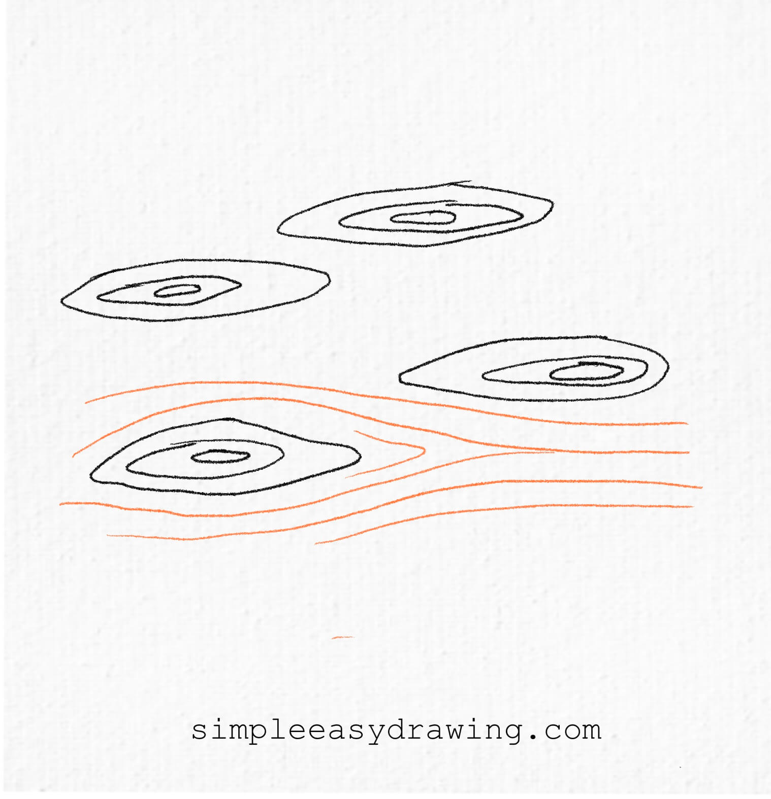More rings added around the knots, showing layers that look like tree rings, expanding outward as lines.