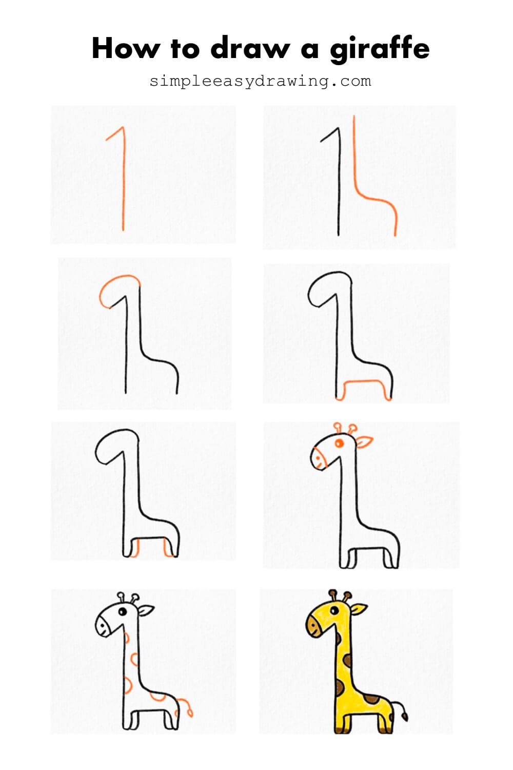 How to draw a giraffe step by step