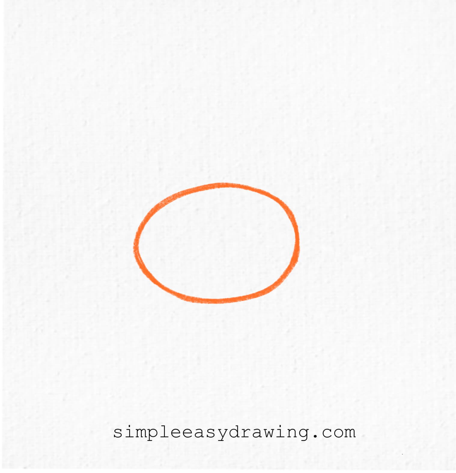 An oval shape is drawn in the center of the page to form the crab’s body.