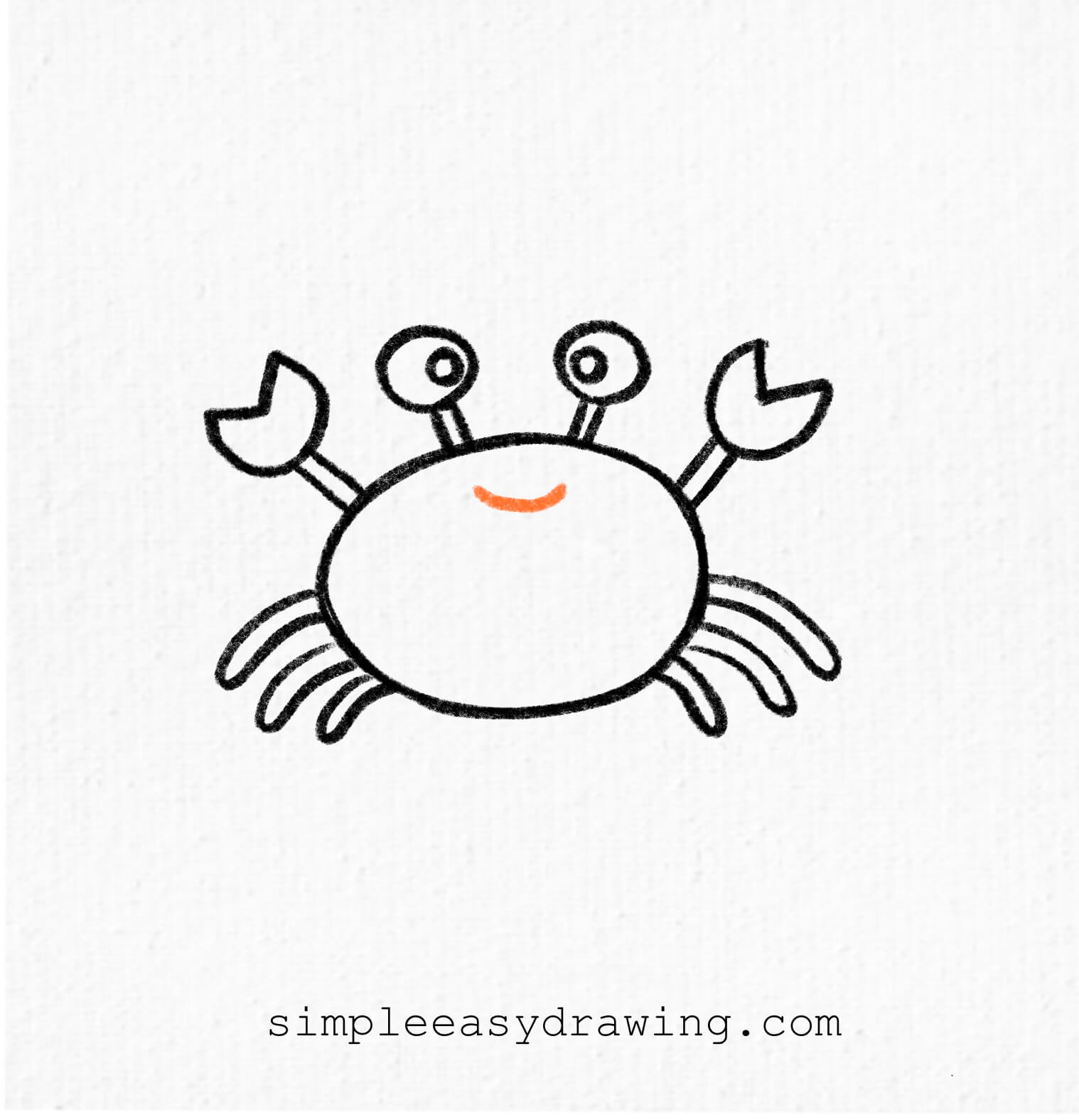 A small curved line is added in the center of the body to form a smiling mouth.