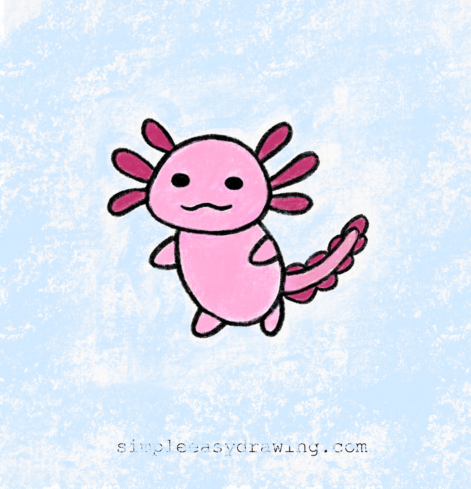 Easy axolotl drawing