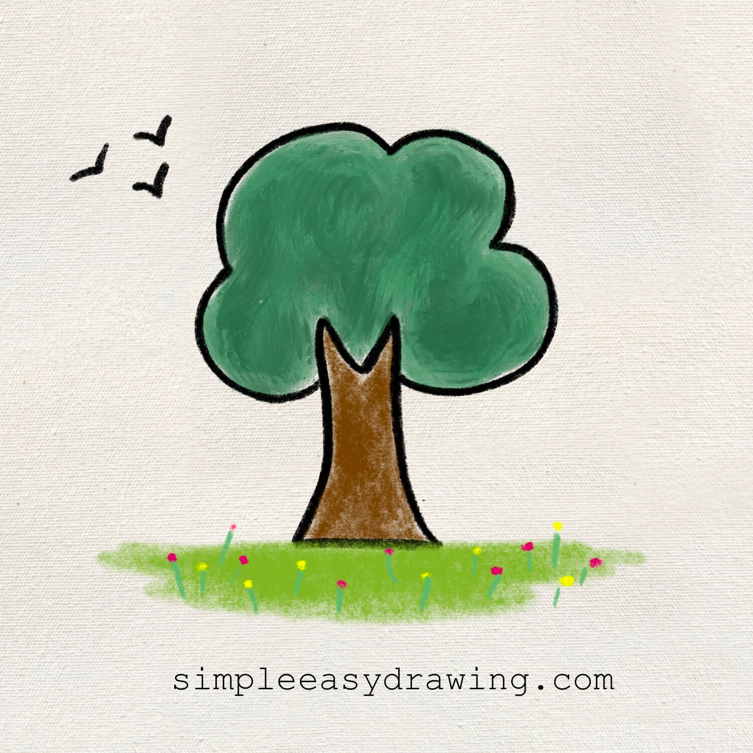 How to Draw a Tree Step by Step | Simple Easy Drawing