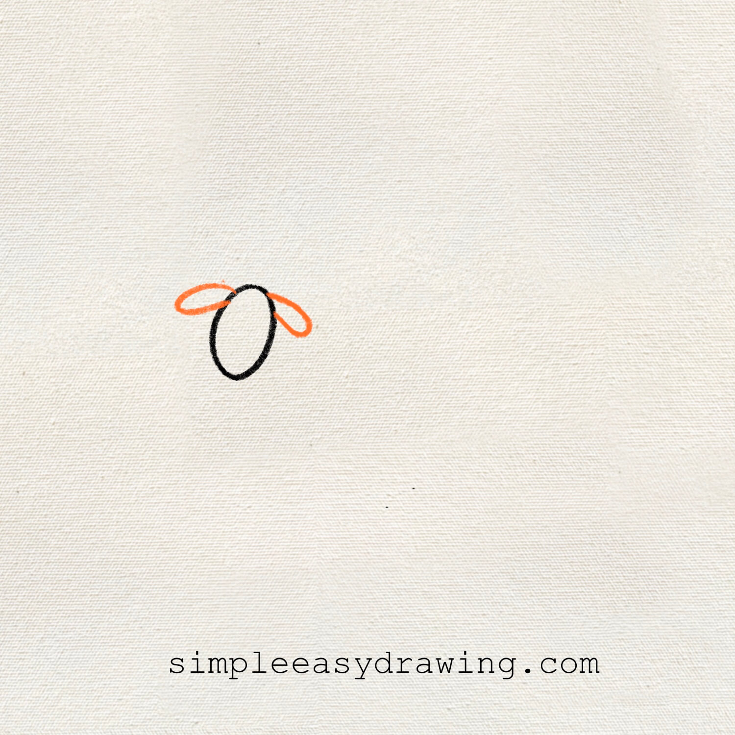 Drawing of a sheep with ears.