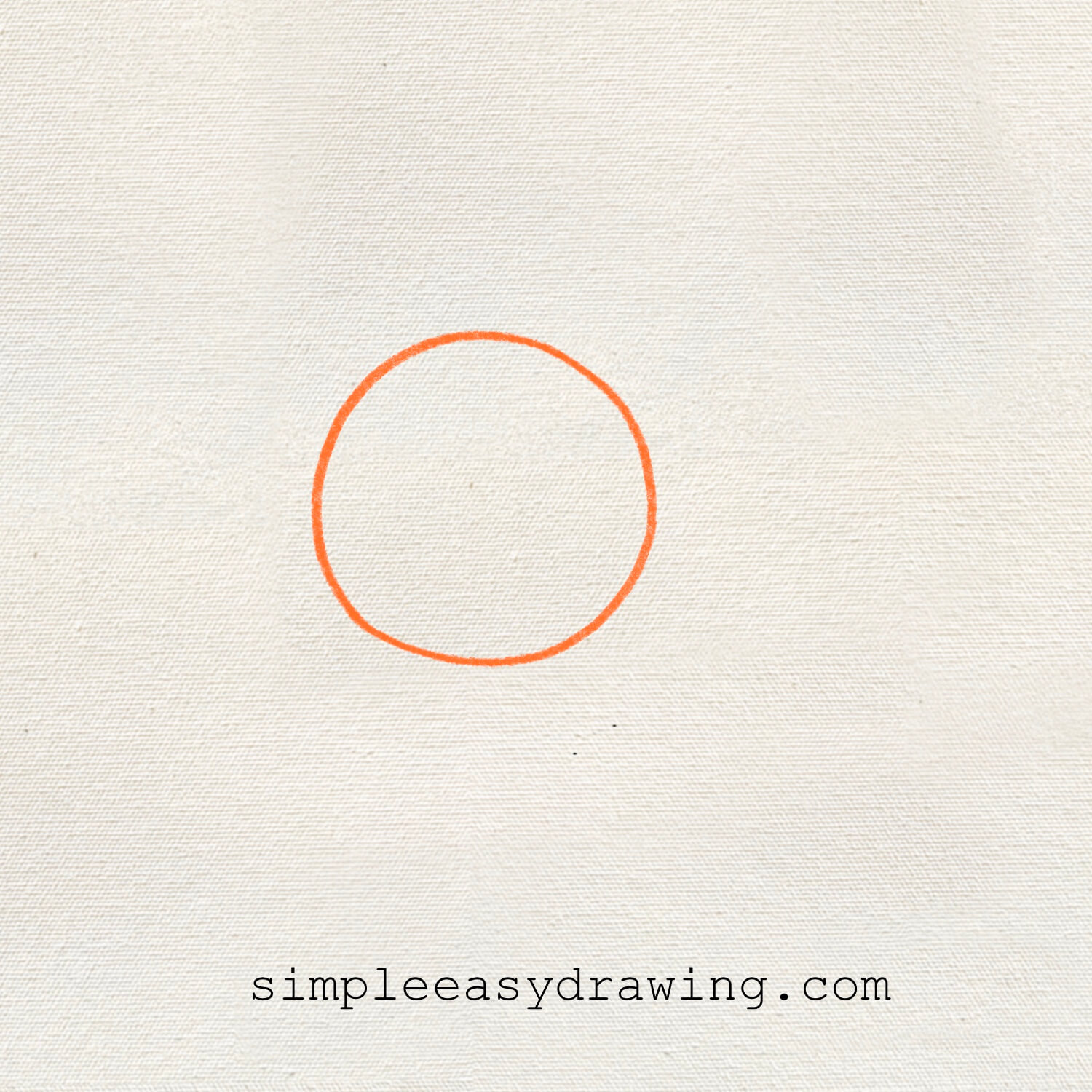 A simple circle drawn on white paper, the first step of drawing a snail.
