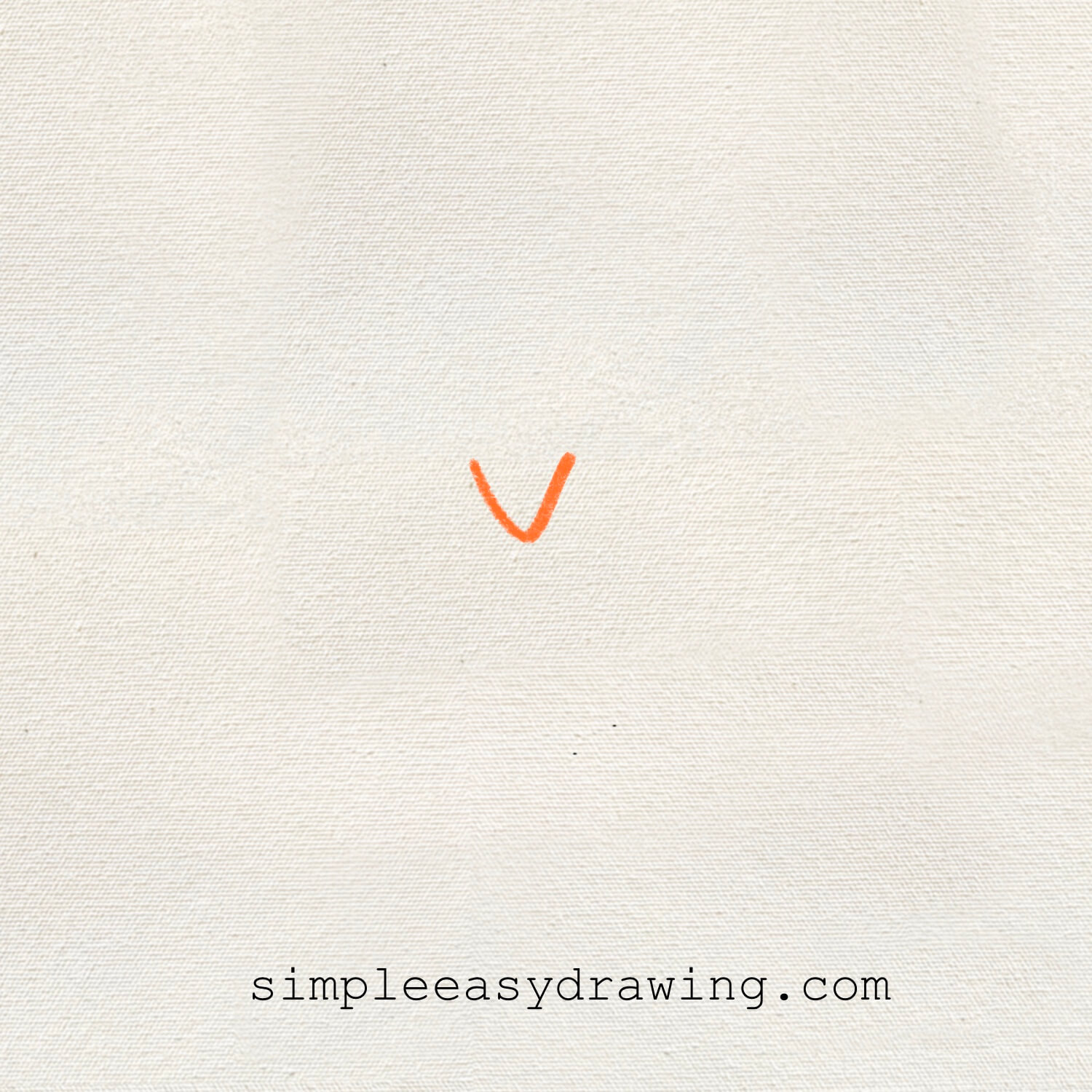 Draw a small 'V' shape near the top center of your paper to start the tree trunk.