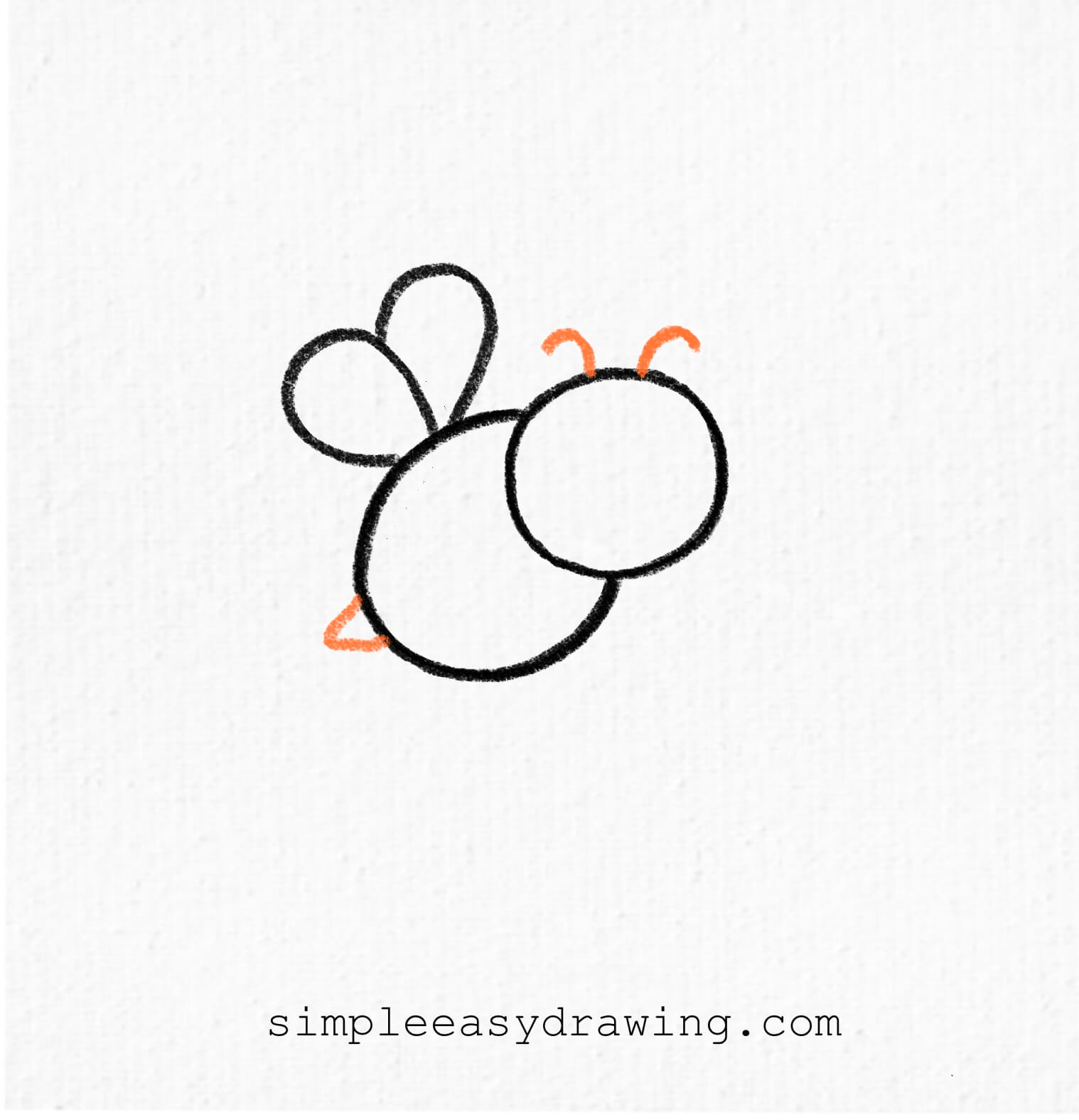 Add two small antennas above the bee’s head and a stinger below the body.