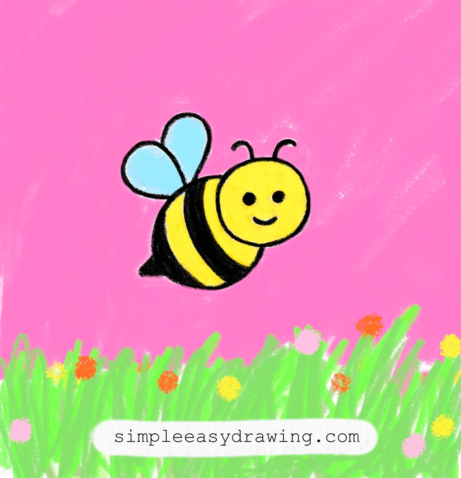 easy bee drawing 