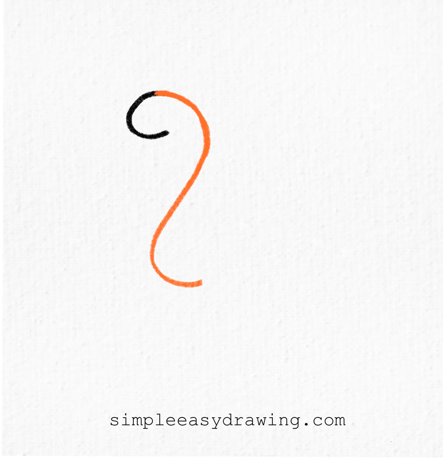 Adding a long wavy line from the head to create the upper part of the snake’s body.
