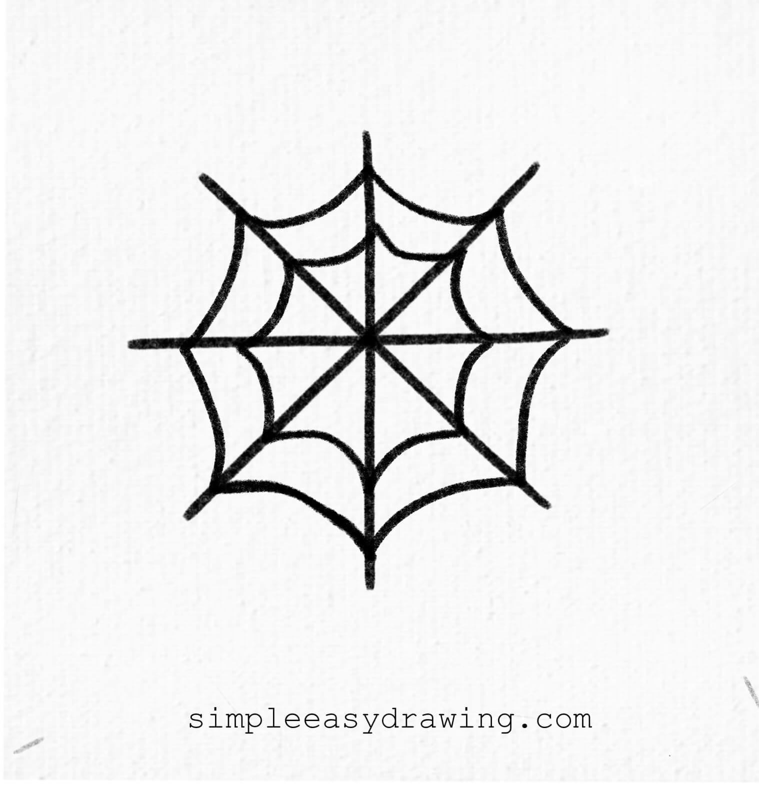 How to Draw Spider Web | Simple Easy Drawing
