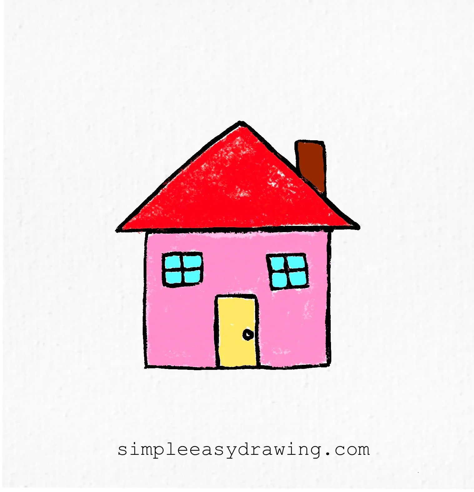 House drawing in color for kids
