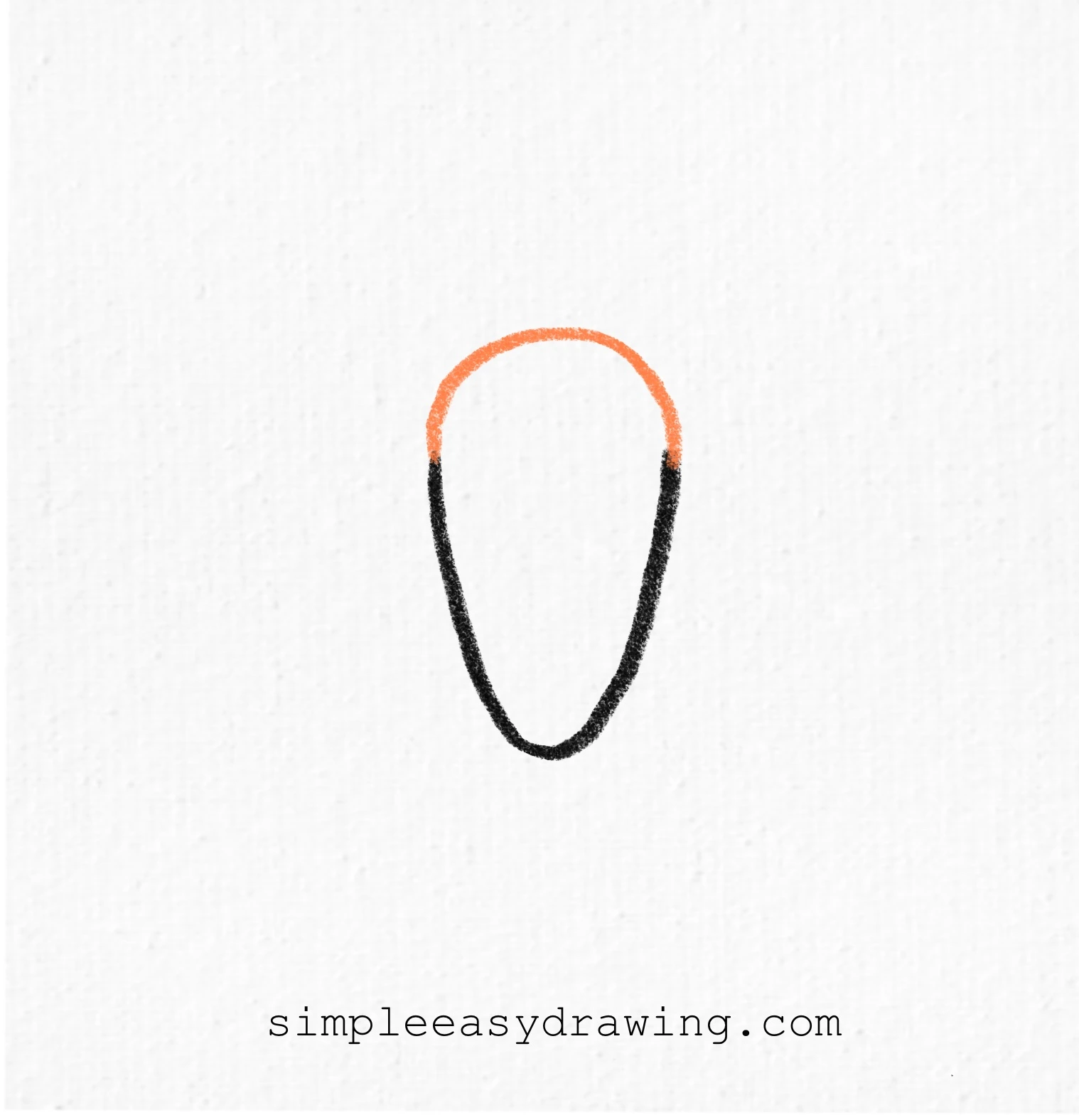 Top of the carrot connected with a curved line to form the outline.