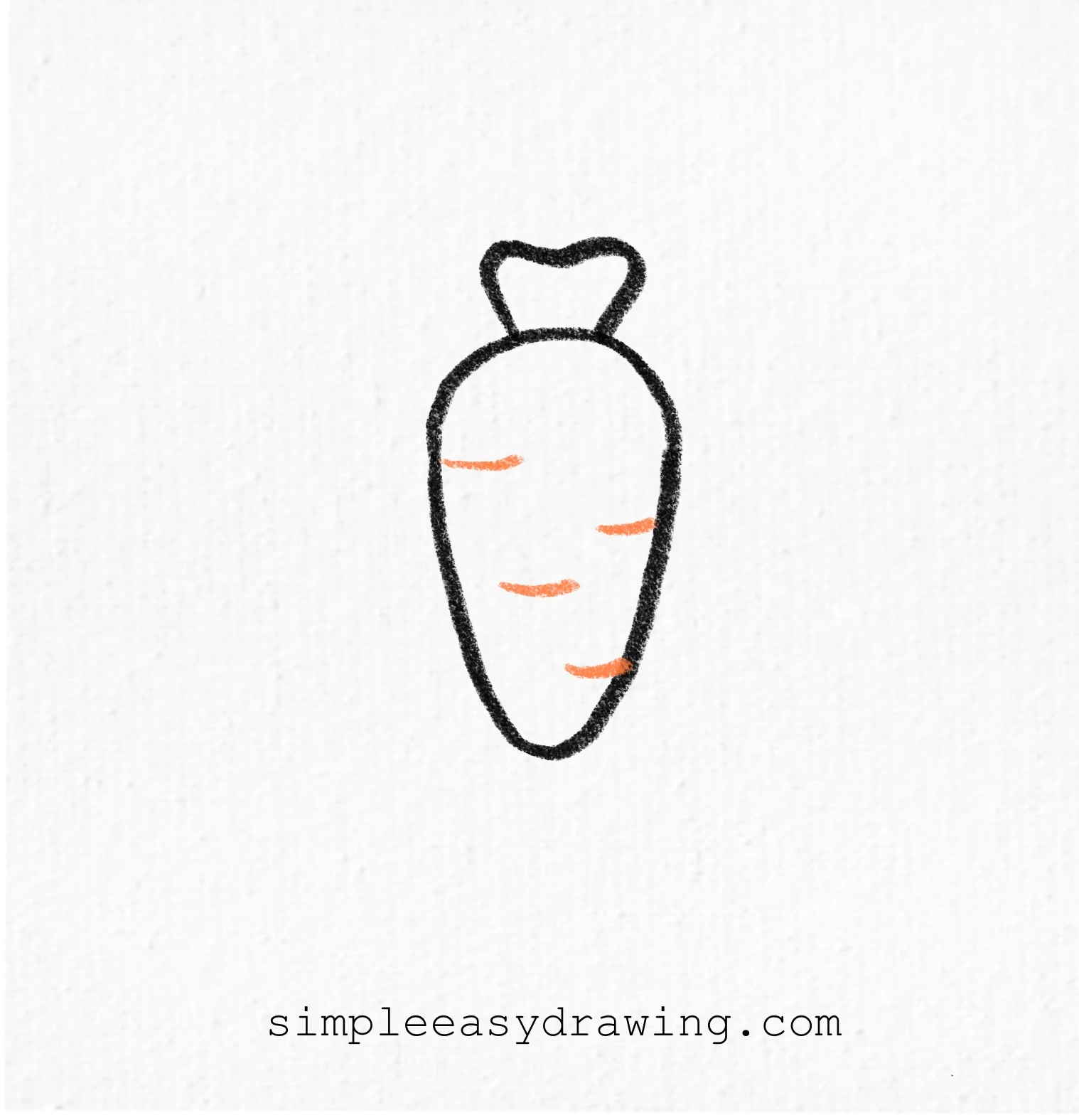 Curved texture lines added across the carrot body.