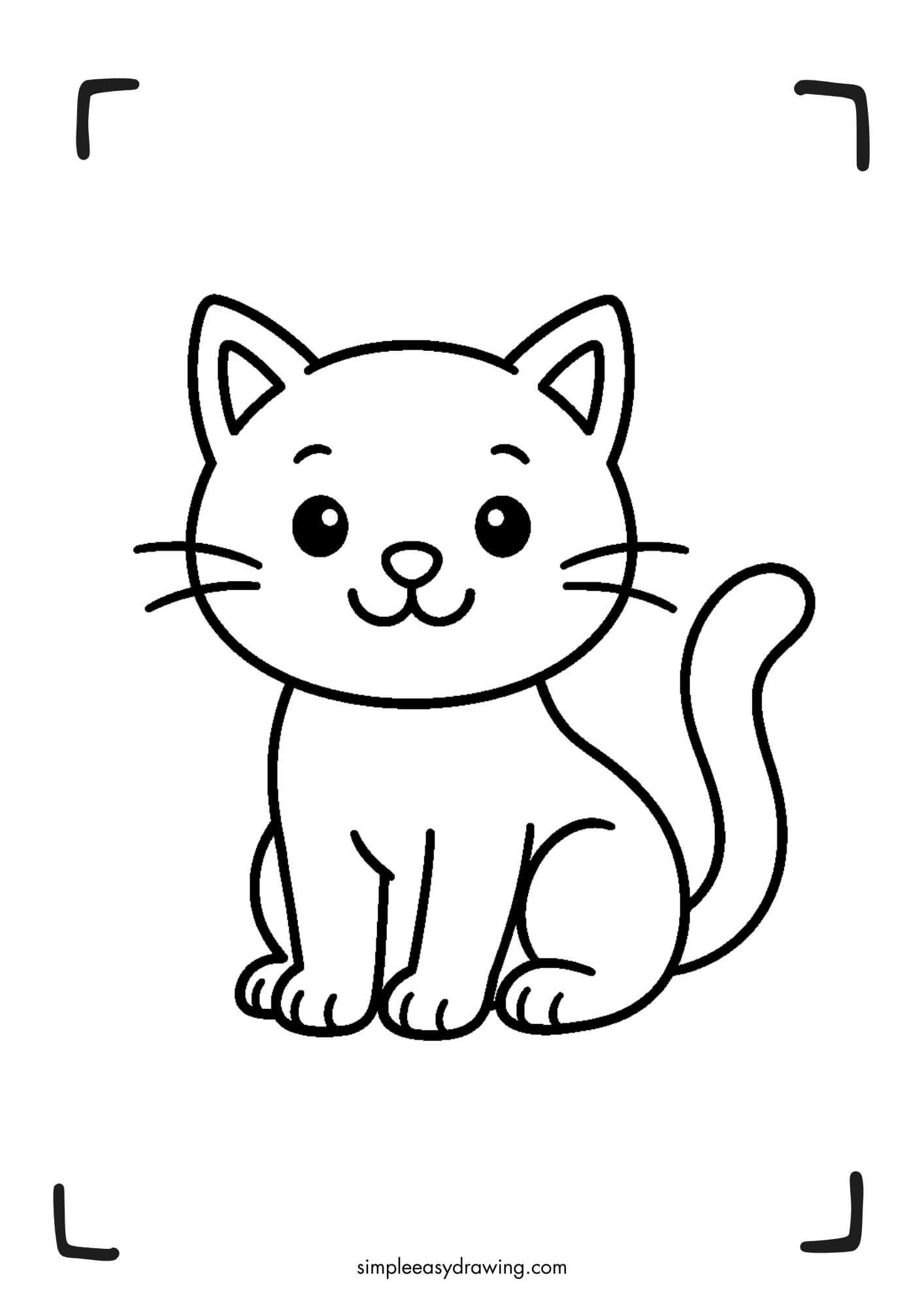Cat Coloring Page Printable (Free PDF for Download)