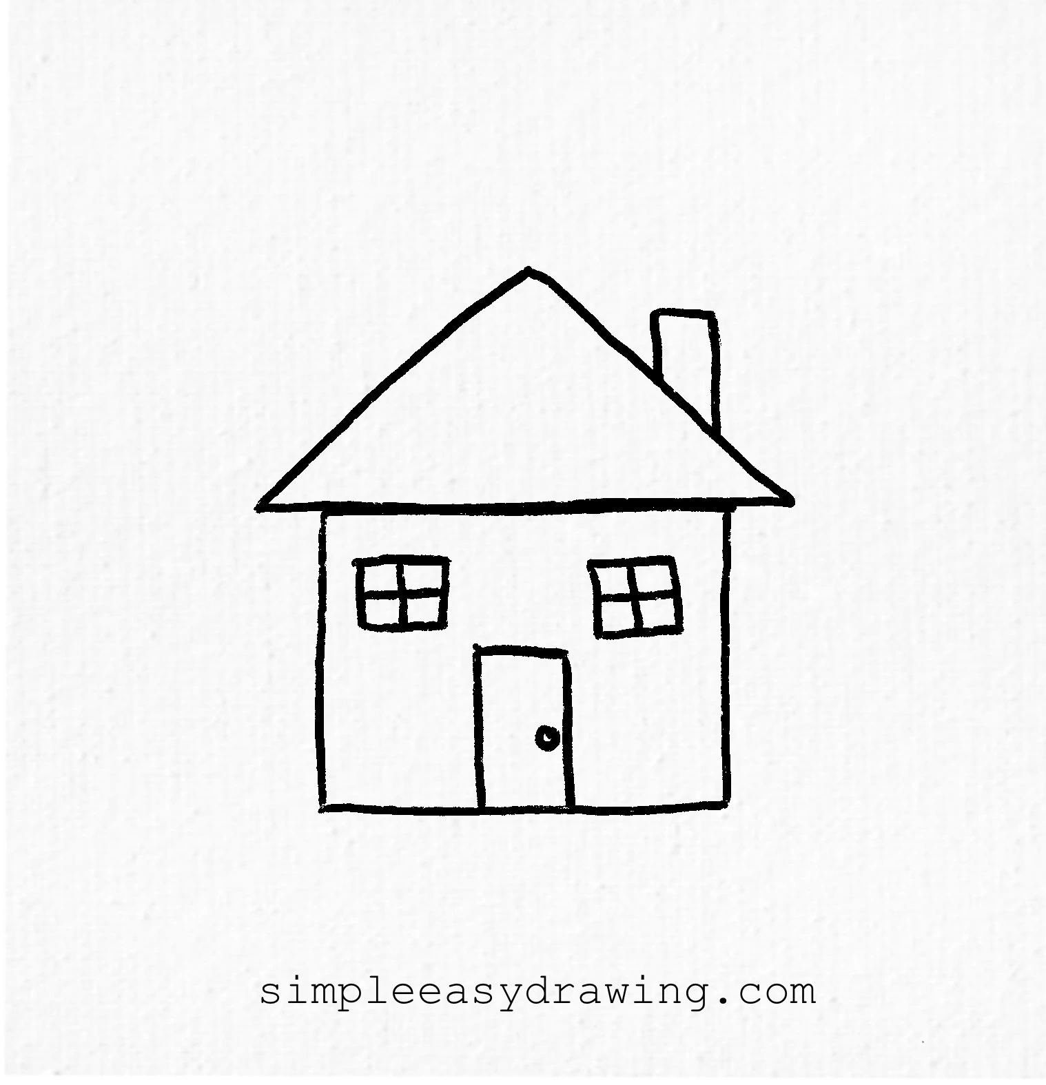 House drawing in black and white outline