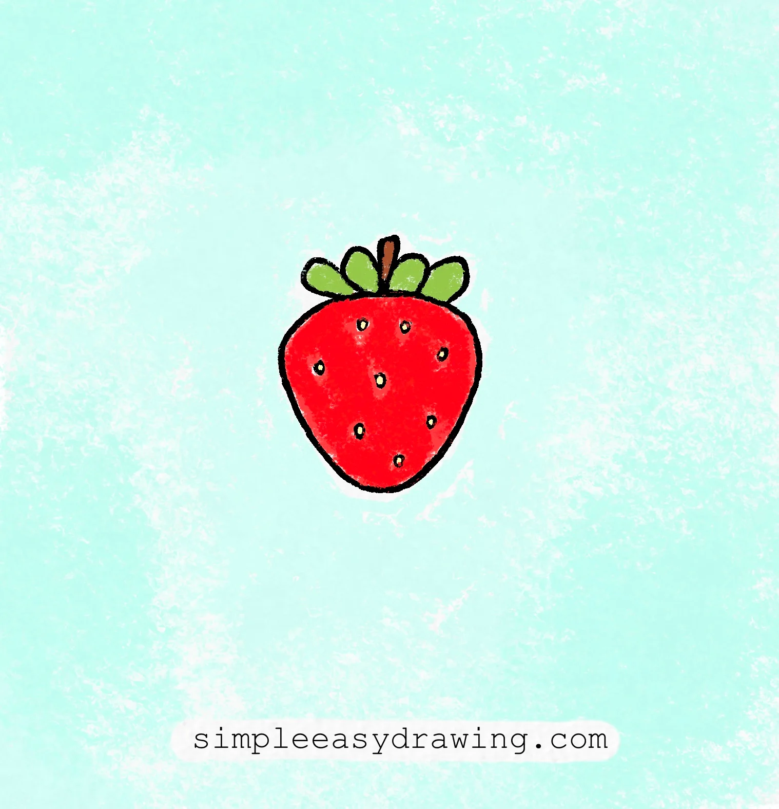 easy strawberry drawing in color