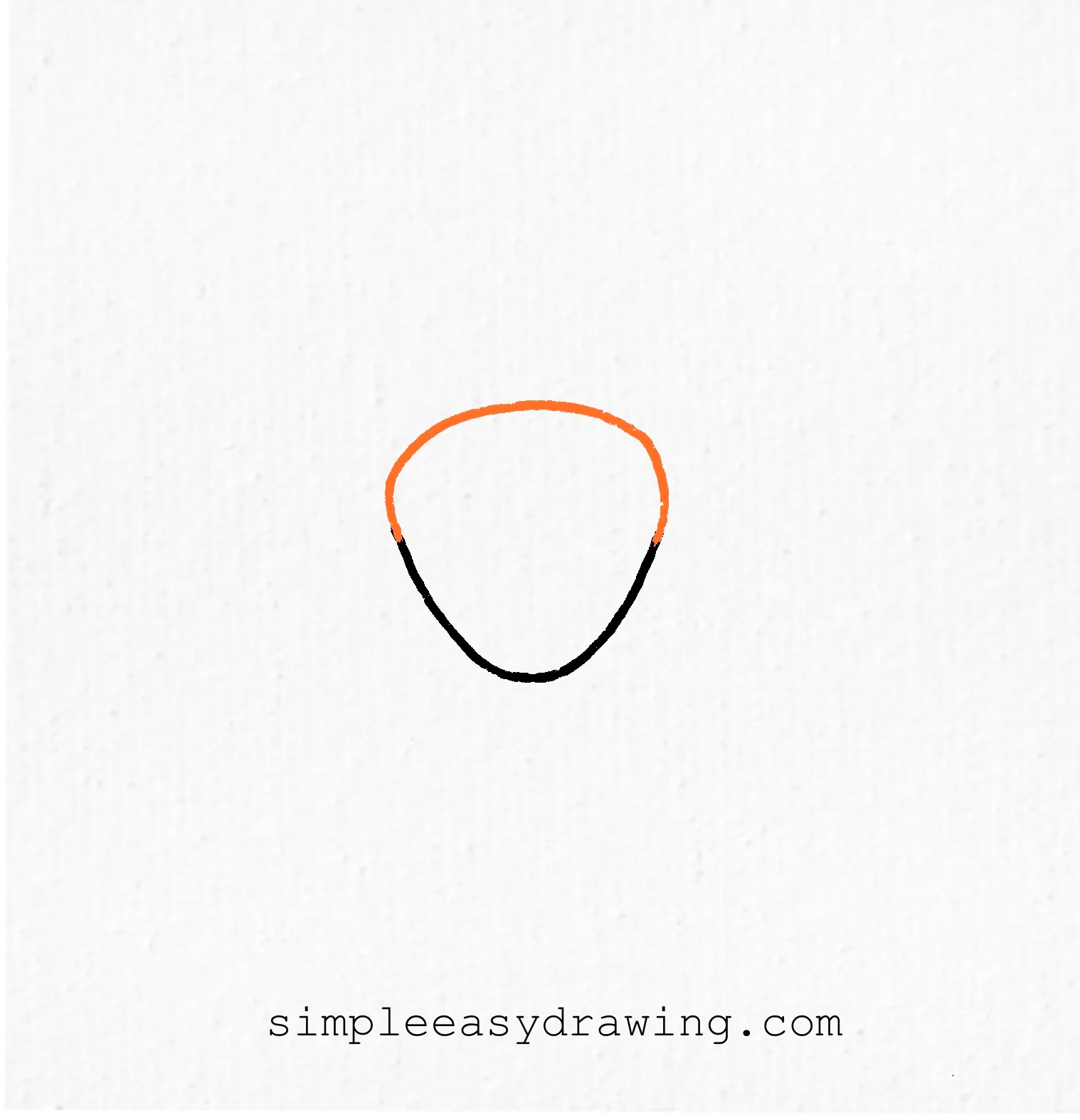 Close the top of the U shape to form the outline of the strawberry.