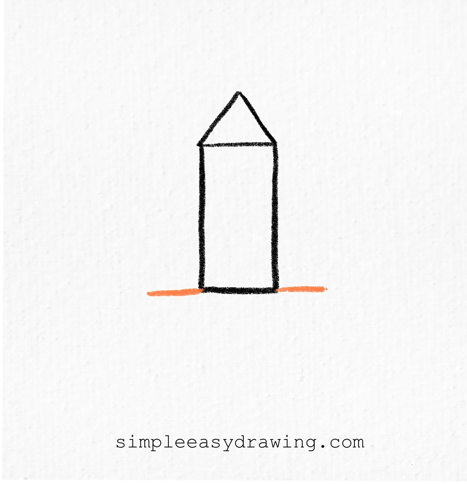 Rocket body with the bottom line extended slightly on both sides.