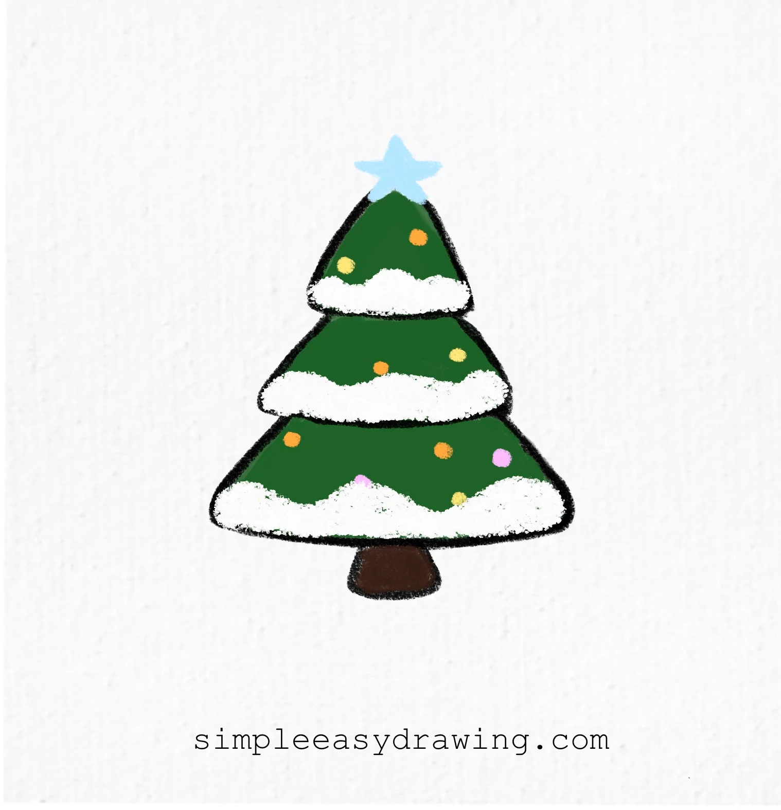Christmas tree drawing easy