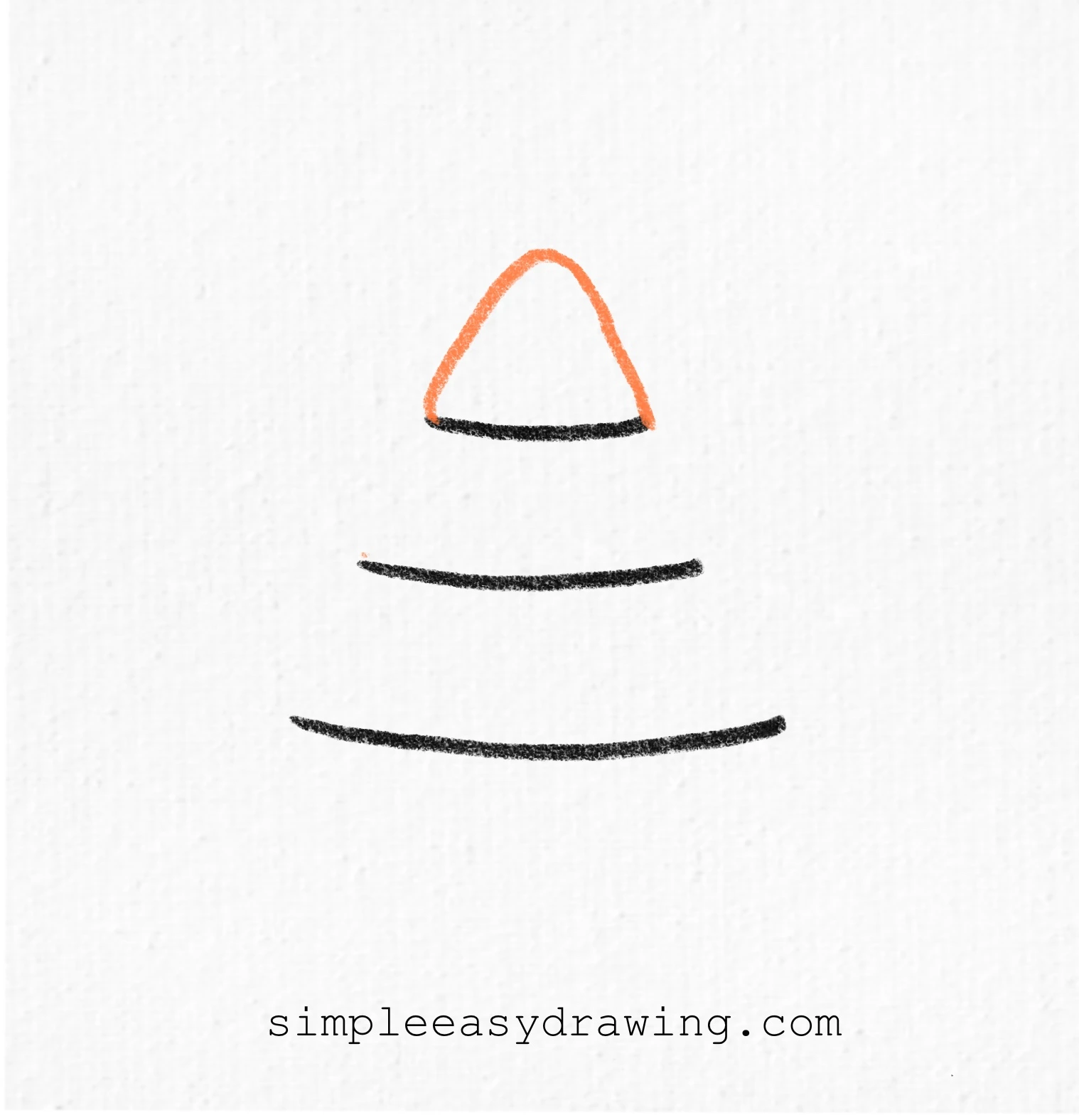 A small rounded triangle added on the top curve to form the tip of the Christmas tree.