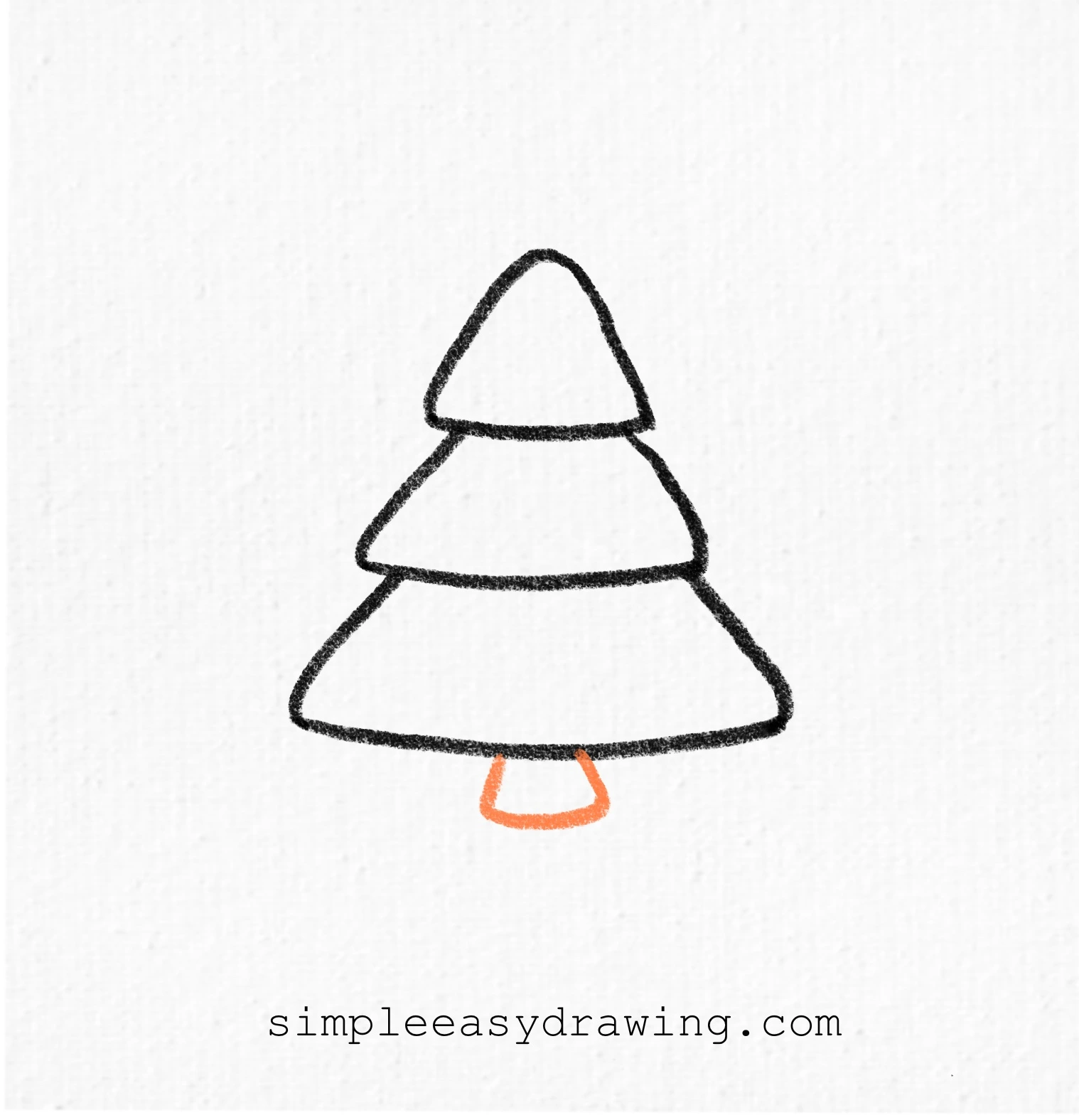 A small trunk shape added in orange beneath the tree.