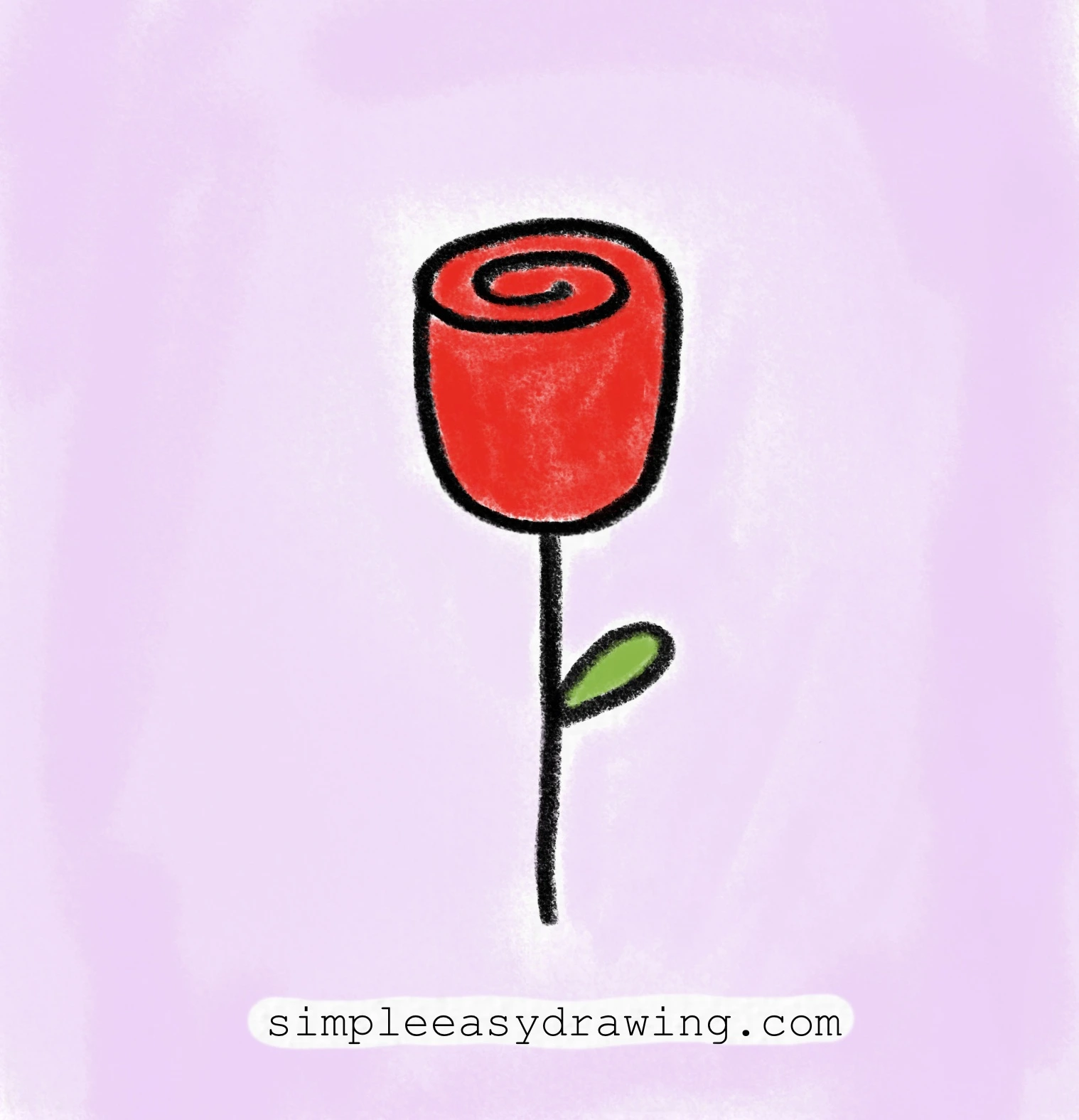 A simple and easy rose drawing