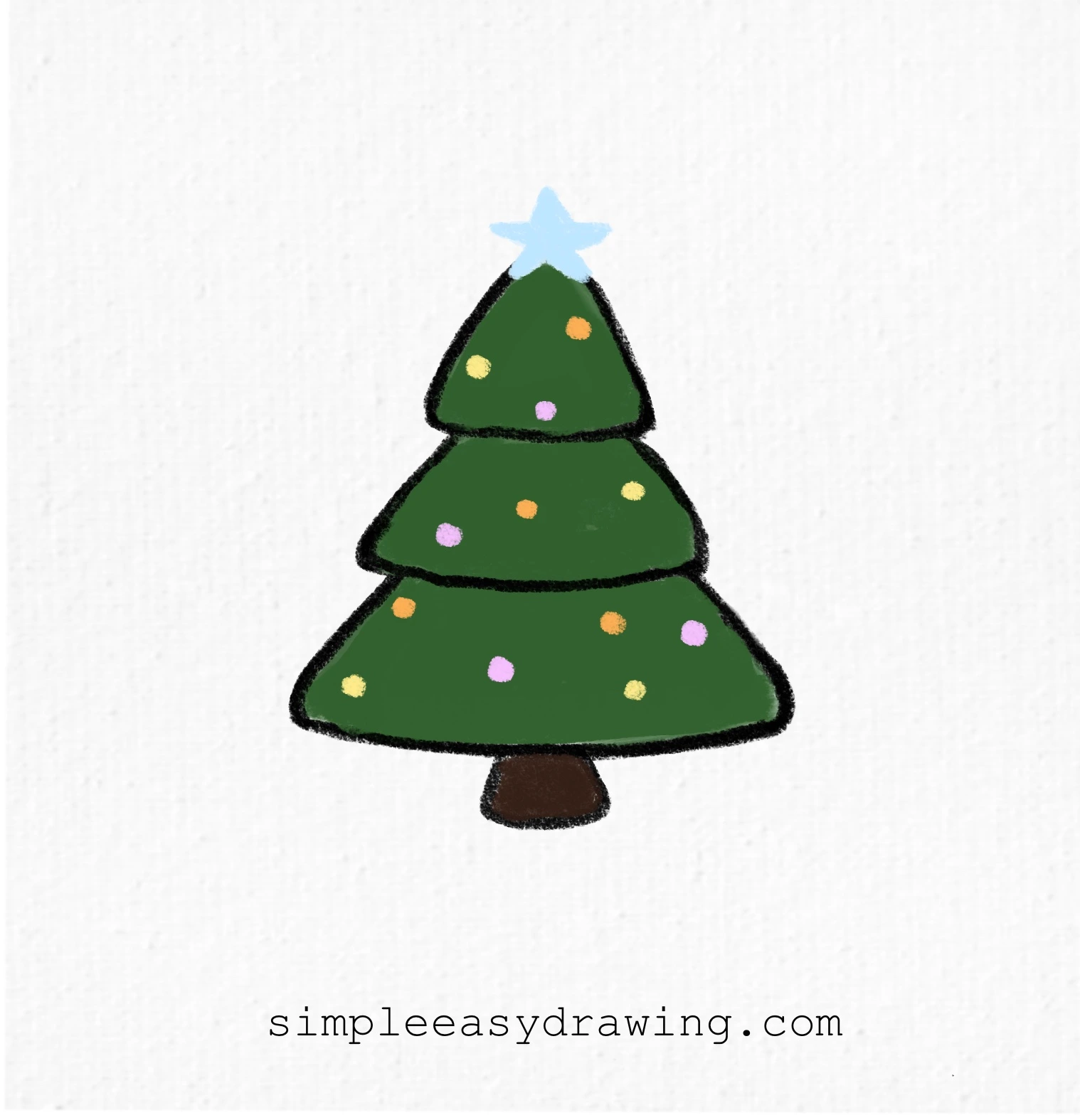 How to Draw a Christmas Tree Easy for Kids | Simple Easy Drawing