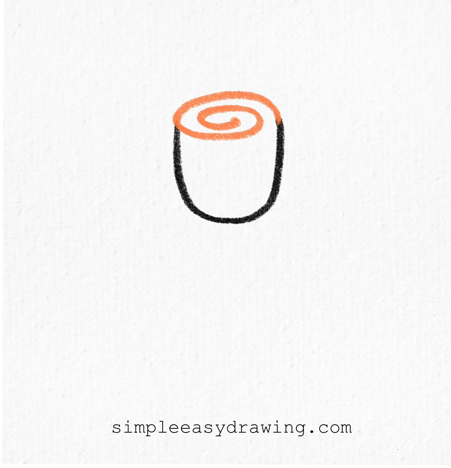 Spiral line added inside the rosebud showing the petals of the rose.