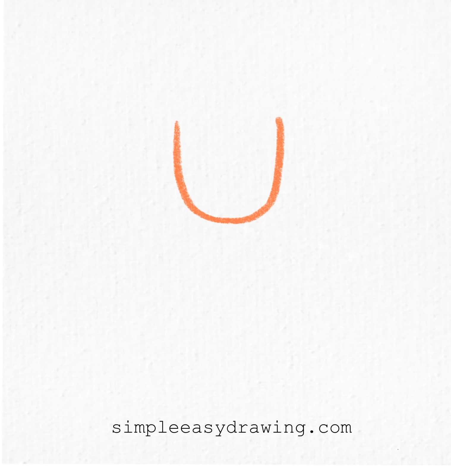 Simple U-shaped outline forming the base of a rosebud drawn in orange.