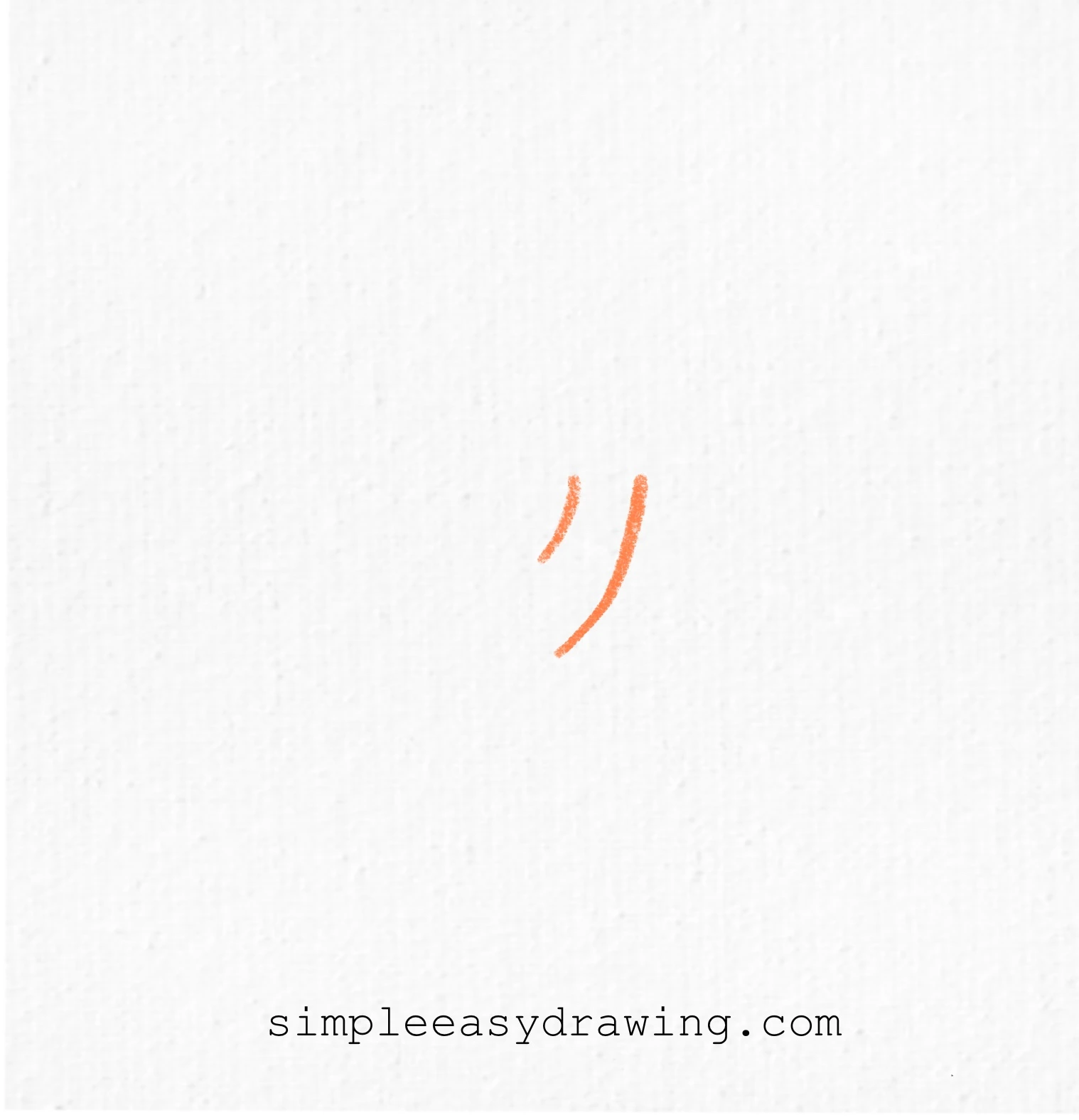 Two short curved lines drawn to form the neck guide for the reindeer.