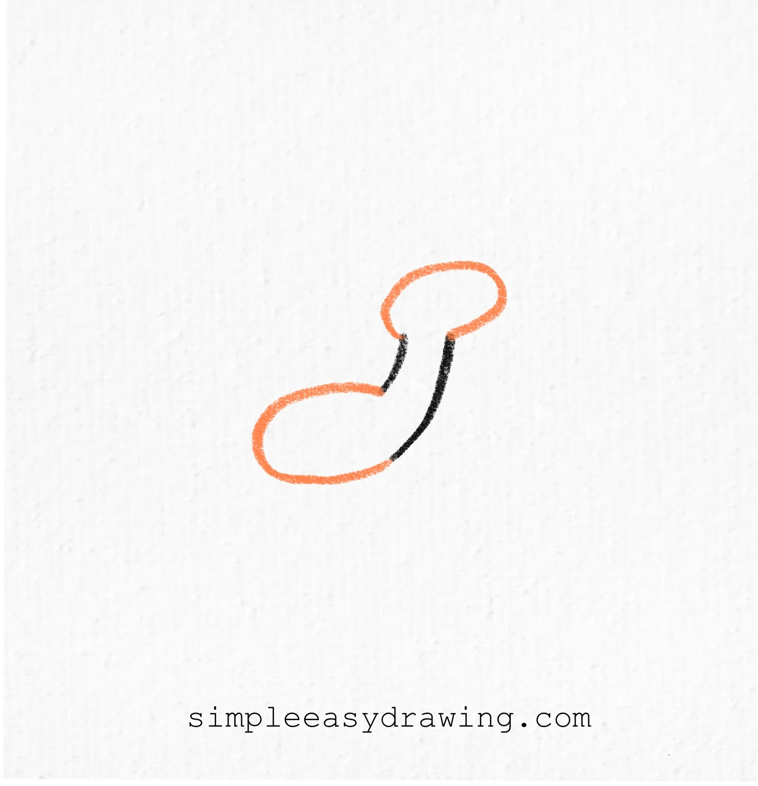 A rounded head and body drawn using the neck lines as a guide.