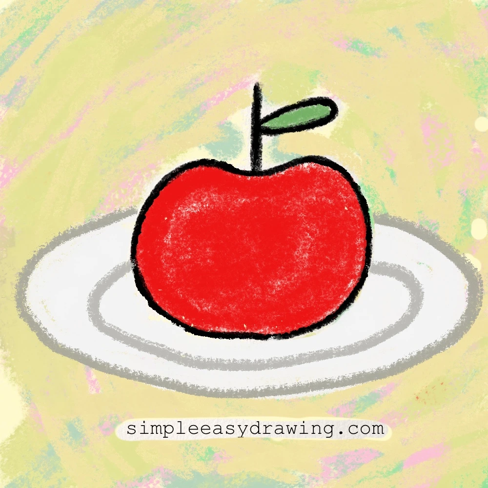 Easy apple drawing for kids