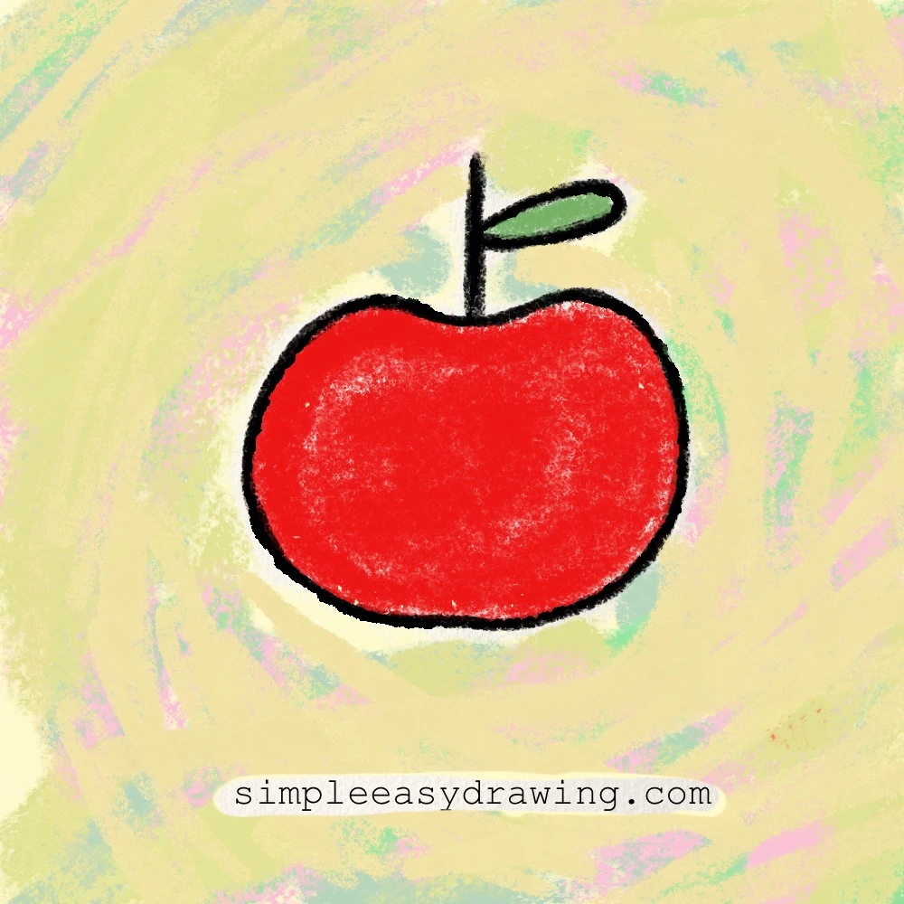 Apple drawing in color