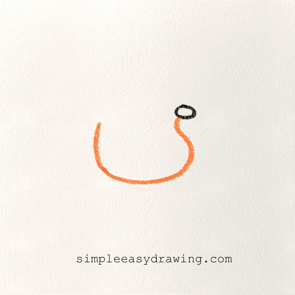 A large curved U-shaped  is added in orange to form the duck’s body.