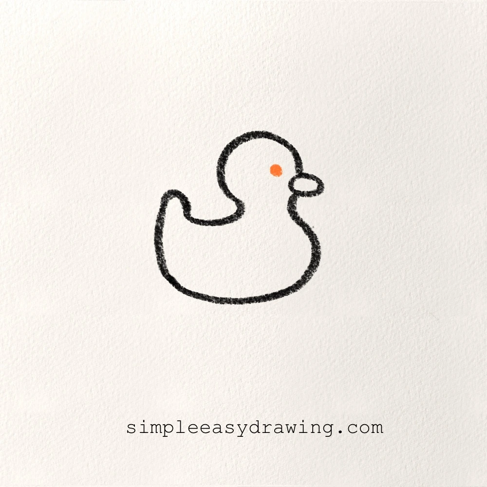 A small eye dot added in orange to the duck’s face.