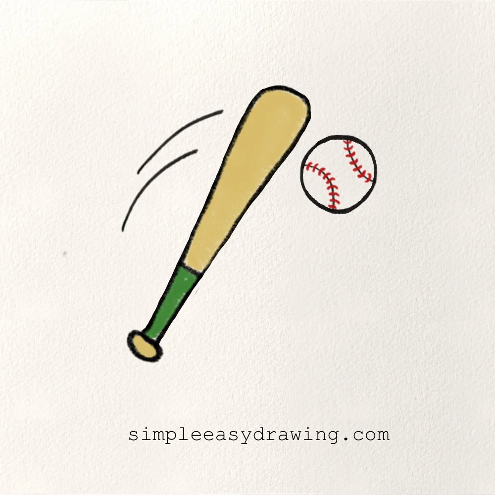 baseball bat and ball drawing