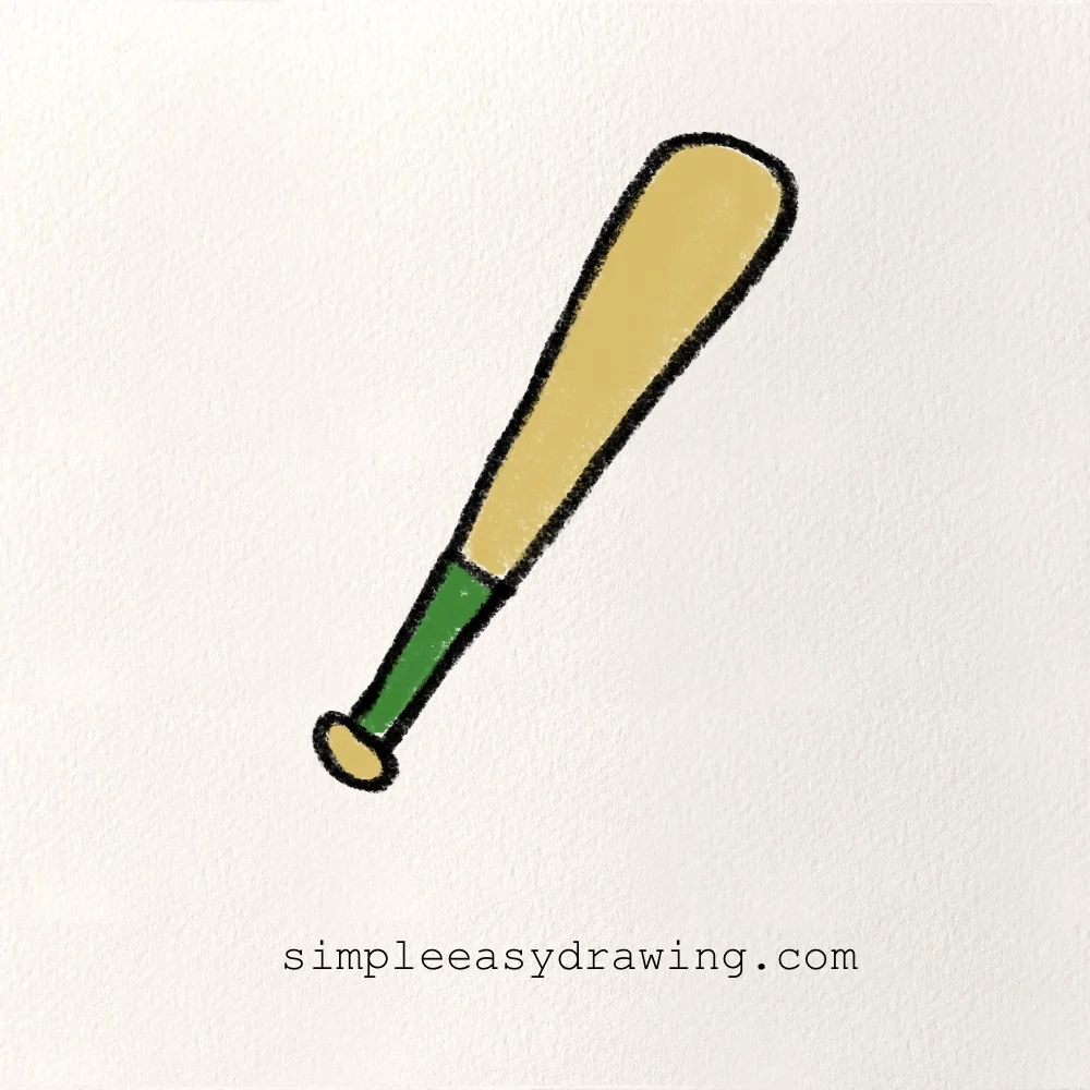 baseball bat drawing easy