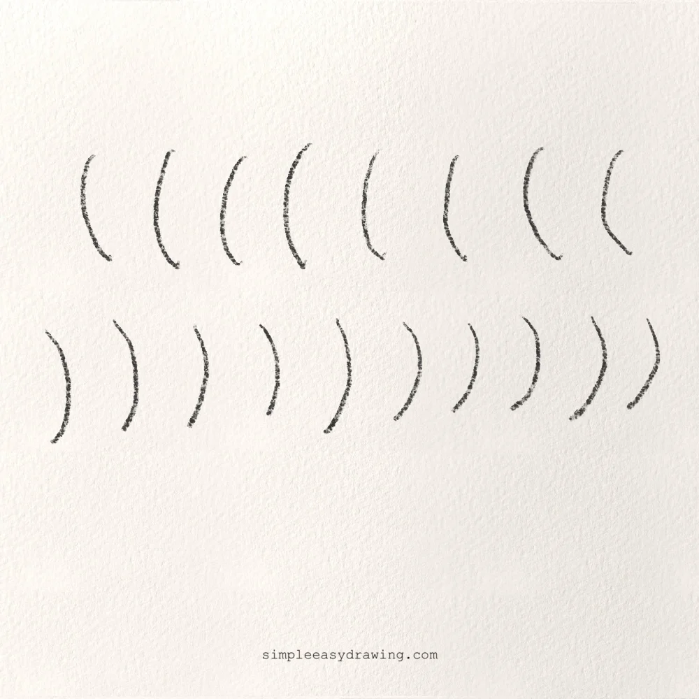 Learn how to draw curved lines in opposite directions with controlled and parallel strokes