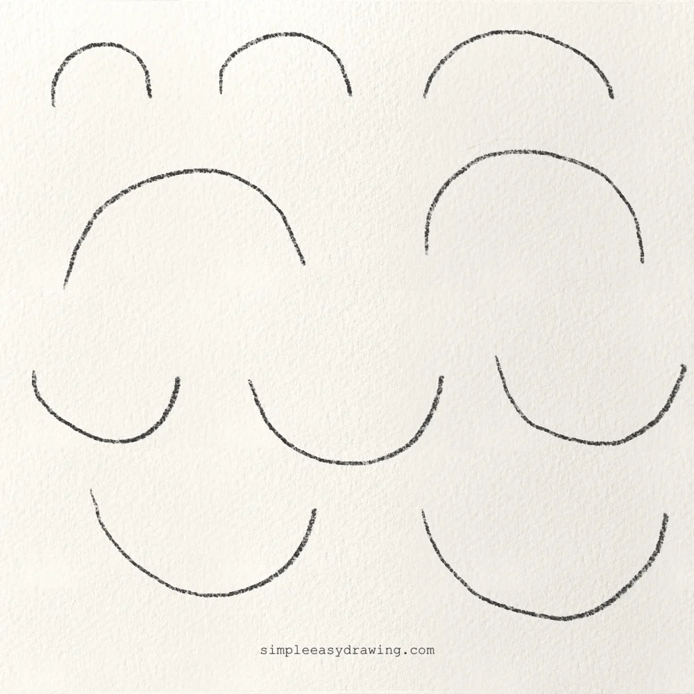 Drawing half circles facing up and down to improve curve control 
