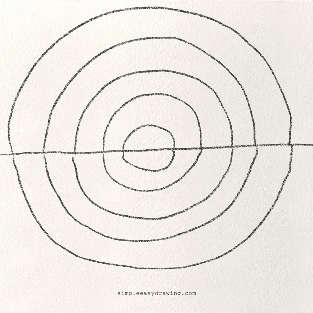 Drawing practice for beginners with half circles above and below a line to improve spacing and alignment