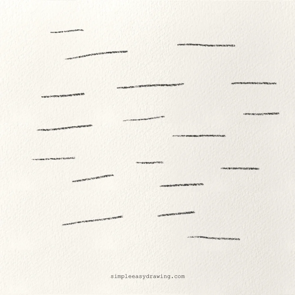 Drawing practice for beginners with straight horizontal lines from small to long to improve line control