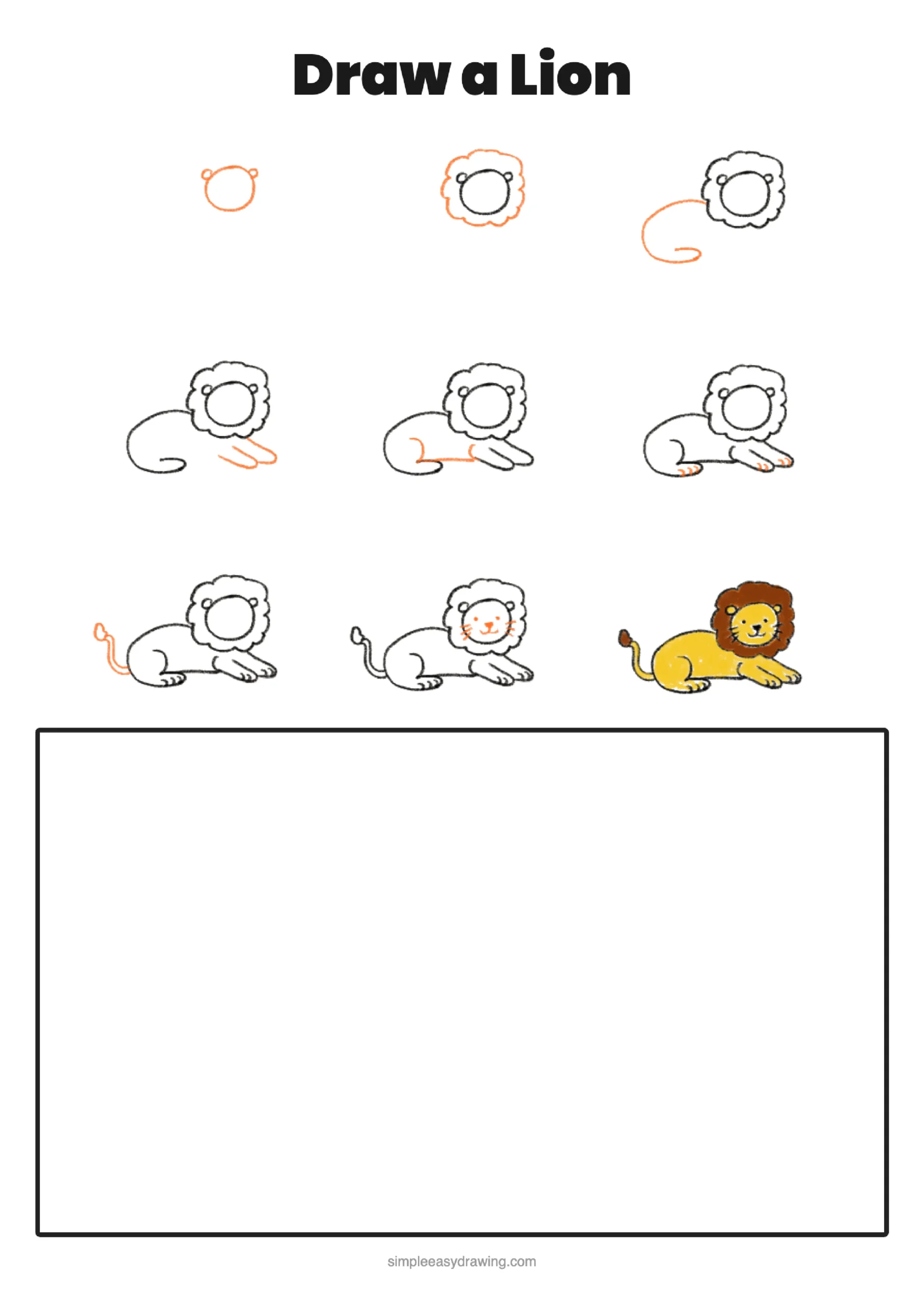 Lion drawing printable