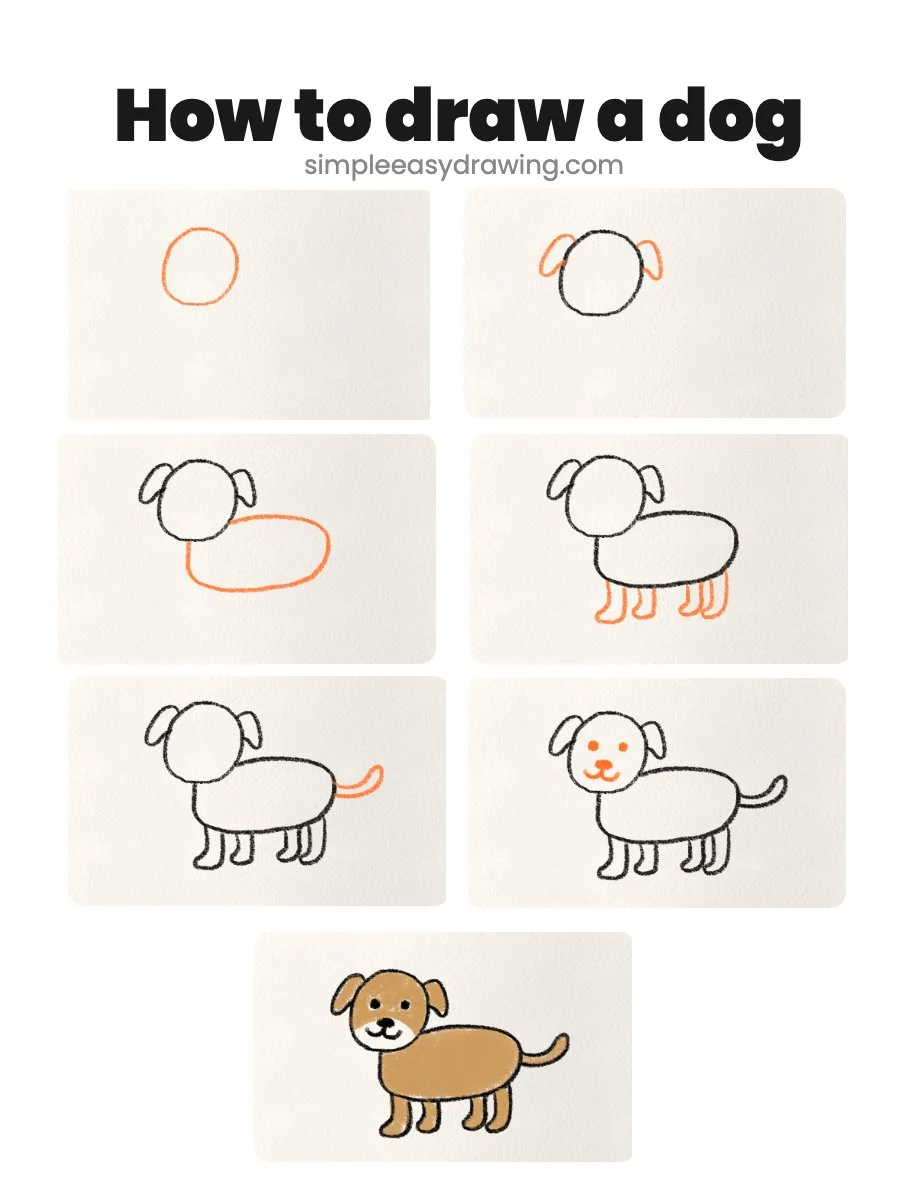 How to draw a dog step by step