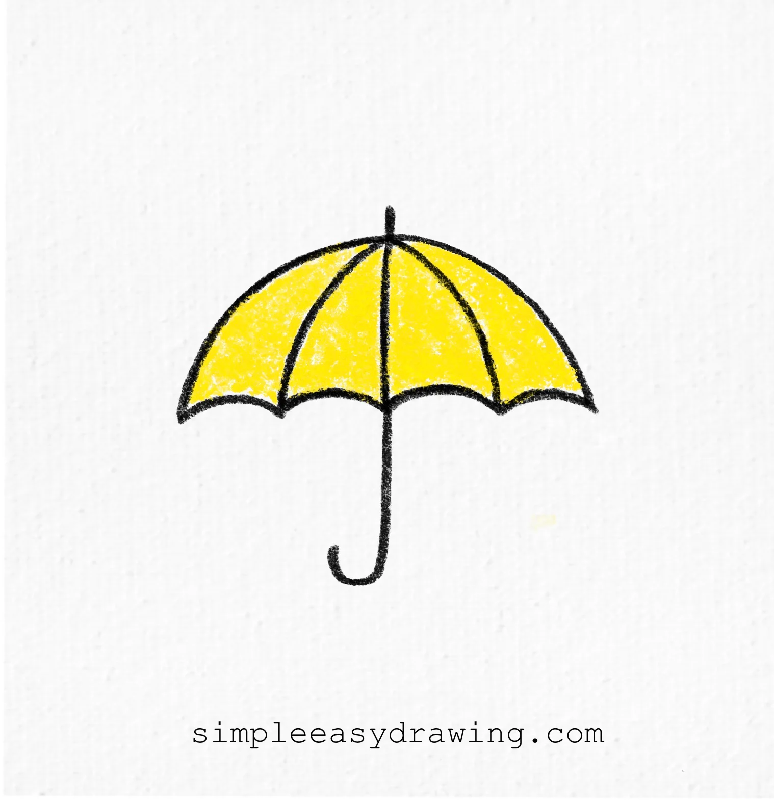 Umbrella drawing in yellow